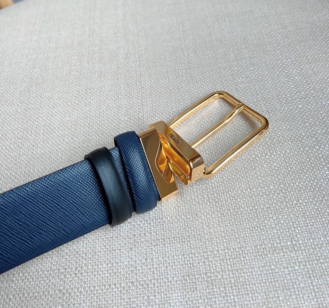 C32929 Prada – This double-sided belt features the iconic Saffiano leather material, along with metal buckles in a distinctive design. It exudes elegance and a modern style. Width: 3.5cm — image 6
