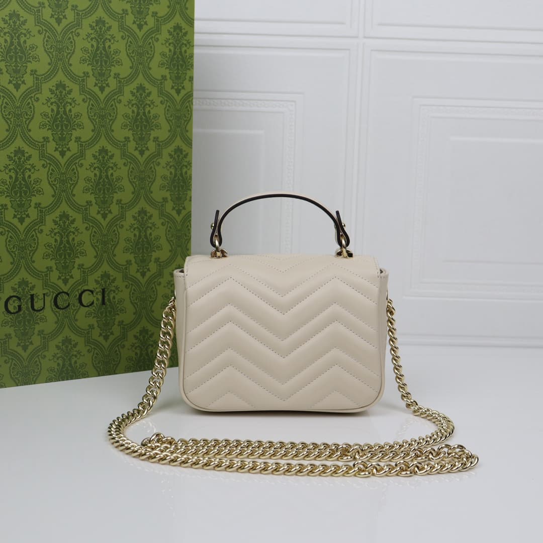 C4045 🌟 GG Marmont collection mini handbag – The GG Marmont collection features a new silhouette with classic colors, showcasing an early autumn-style elegance. This handbag is made of V-shaped leather sewn with Gucci Rosso Ancora red thread, with detacha — image 5