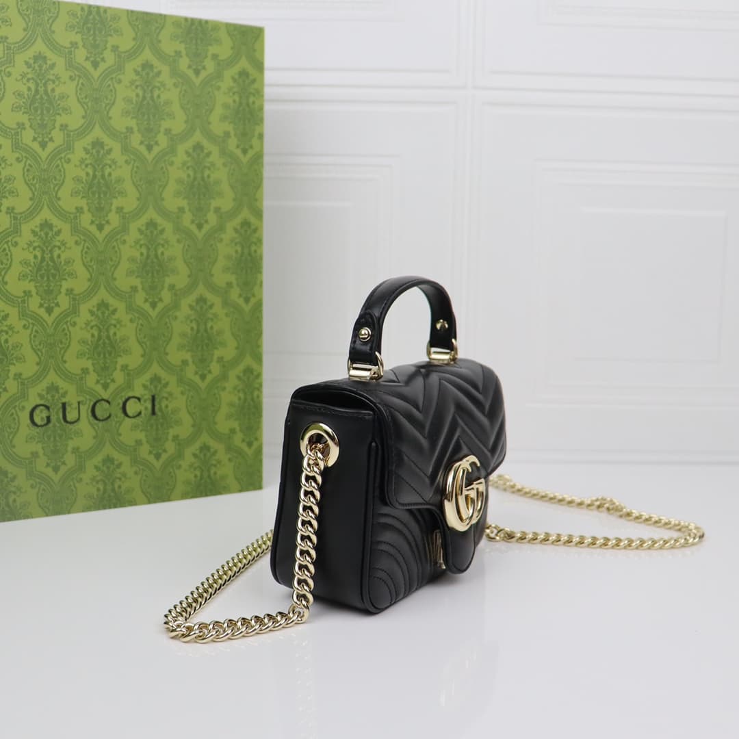 C4047 🌟 GG Marmont collection mini handbag: The GG Marmont collection features a new silhouette with classic colors, highlighting the charm of early autumn. This handbag is made of V-shaped leather embroidered with Gucci Rosso Ancora red thread, with deta — image 3