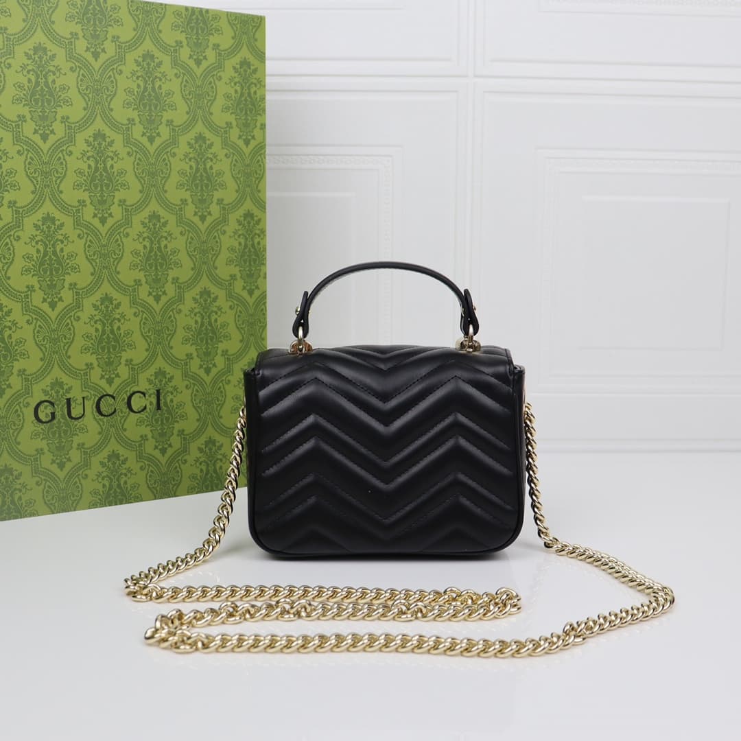C4047 🌟 GG Marmont collection mini handbag: The GG Marmont collection features a new silhouette with classic colors, highlighting the charm of early autumn. This handbag is made of V-shaped leather embroidered with Gucci Rosso Ancora red thread, with deta — image 5