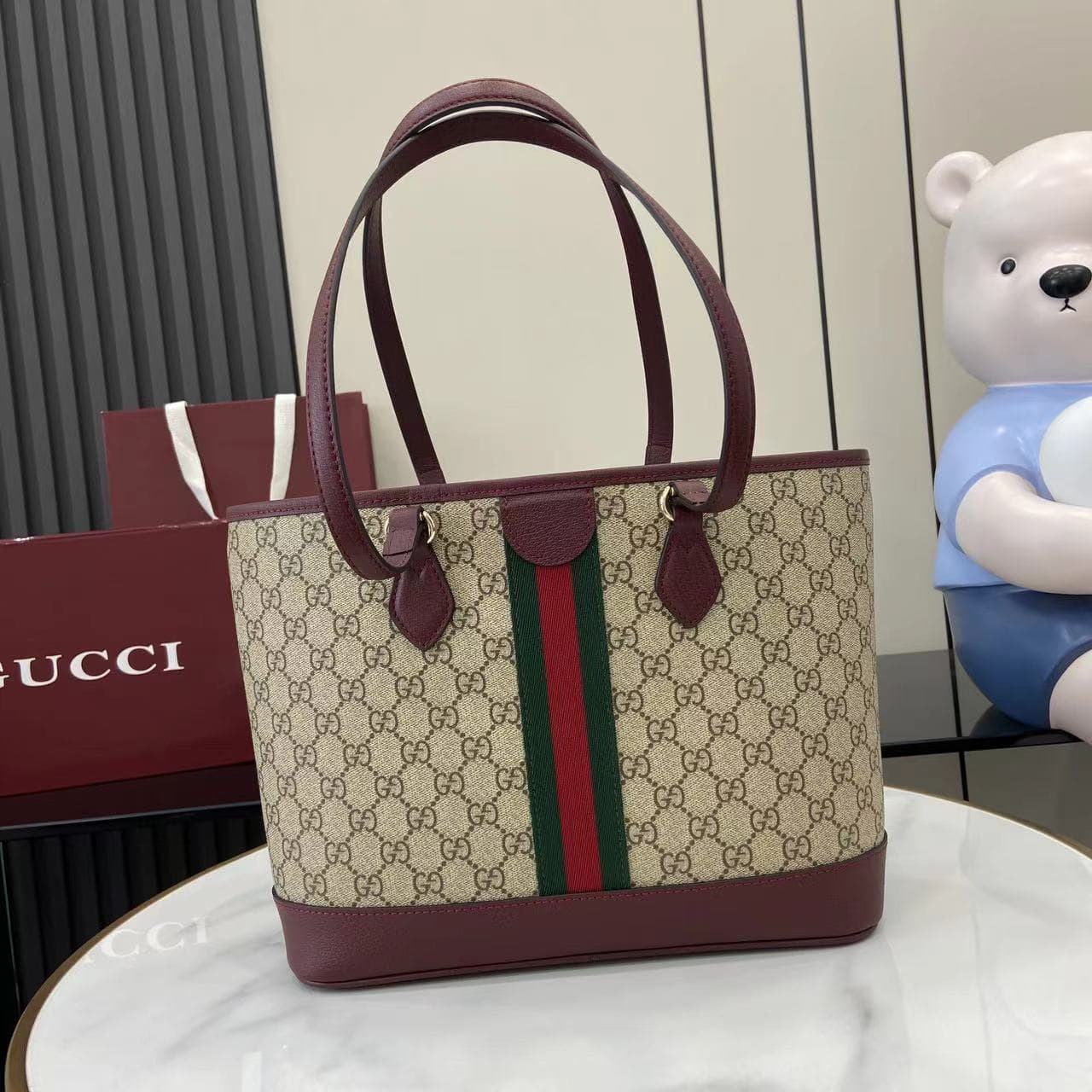 C4018 💎430💎‼️【New Product】The Ophidia collection features innovative shapes and functions. Designed with a distinctive beige and brown color scheme, it creates soft, modern bag items. — image 3