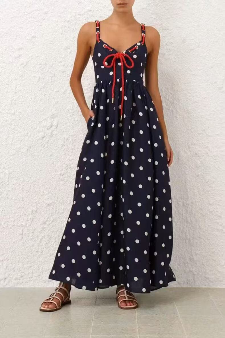 C18331 Item number 20256733 Zimmermann* New model: resort-style dress with pattern prints and straps. Long dress, black color, sizes S-XL. [Size M: Elasticity at bust: 82; Elasticity at waist: 70; Length: 121; Weight: 0, 700kg] — image 4