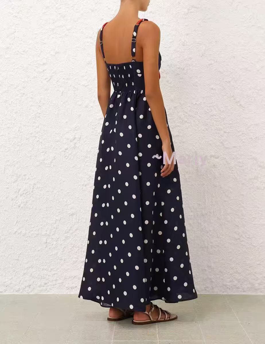 C18331 Item number 20256733 Zimmermann* New model: resort-style dress with pattern prints and straps. Long dress, black color, sizes S-XL. [Size M: Elasticity at bust: 82; Elasticity at waist: 70; Length: 121; Weight: 0, 700kg] — image 6