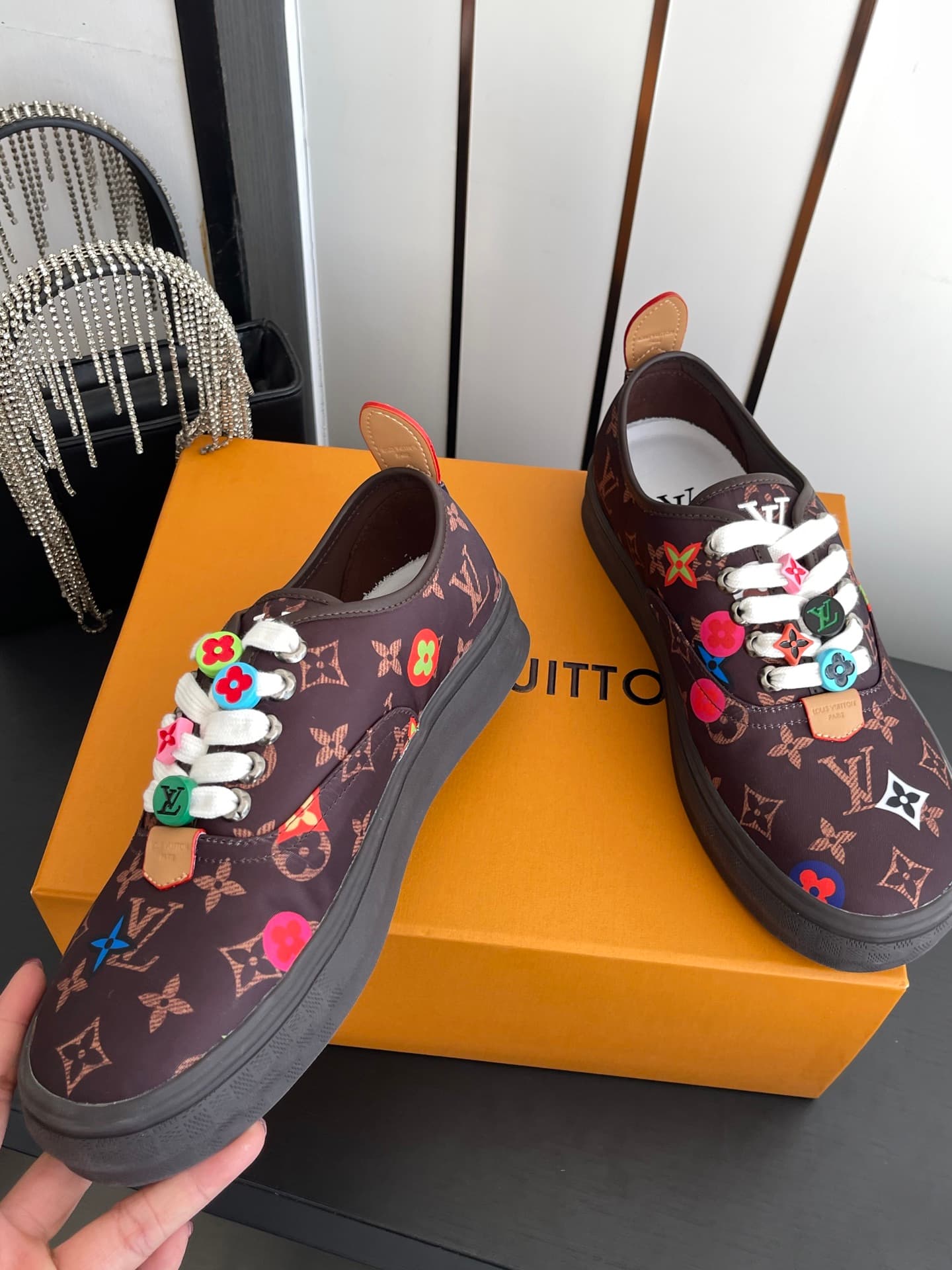 D9104 🏧𝐋𝐕 Louis Vuitton 2027 spring/summer runway model LV Combi flat shoes, canvas printed casual shoes💁‍♂️ Men’s board shoes. — image 3