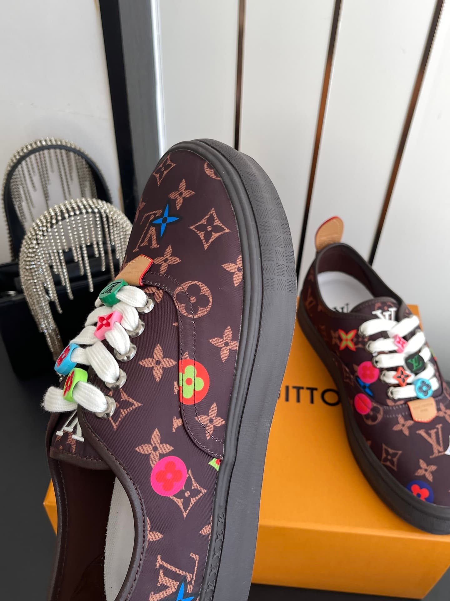 D9104 🏧𝐋𝐕 Louis Vuitton 2027 spring/summer runway model LV Combi flat shoes, canvas printed casual shoes💁‍♂️ Men’s board shoes. — image 5
