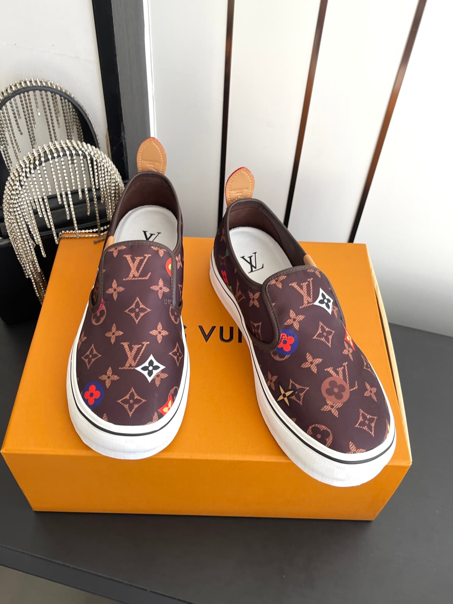 D9113 🏧𝐋𝐕 Louis Vuitton 2027 spring/summer runway model LV Combi flat shoes, canvas print casual shoes💁‍♂️ Men’s board shoes. — image 6