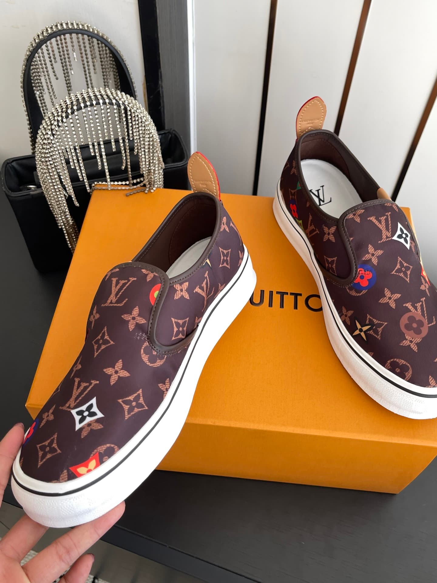 D9113 🏧𝐋𝐕 Louis Vuitton 2027 spring/summer runway model LV Combi flat shoes, canvas print casual shoes💁‍♂️ Men’s board shoes. — image 3