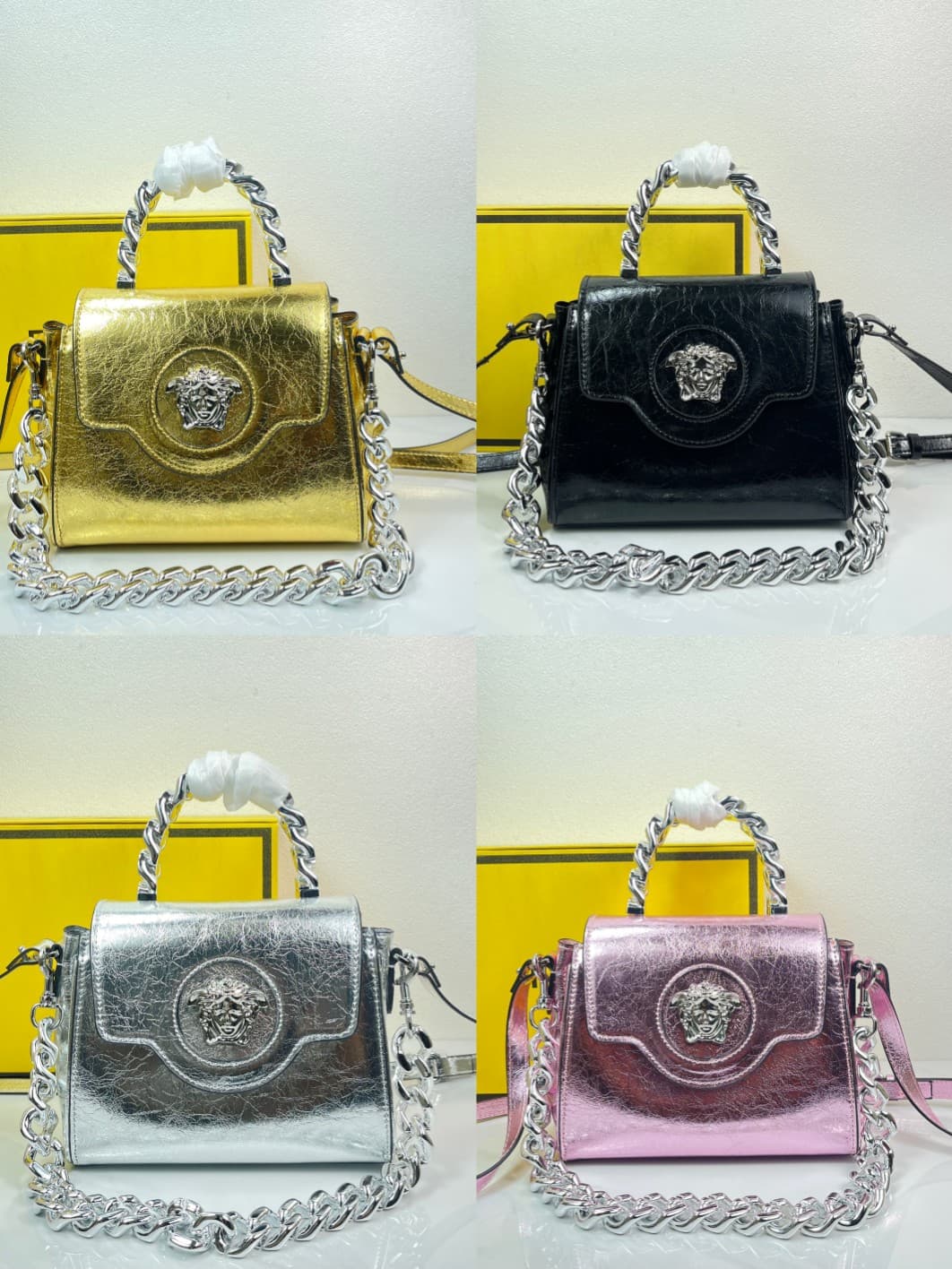 C2816 Baowen Fan Siqi🌸 VeraceLaMedusa Spring/Summer Collection Handbags❤️ wuy Zheng Xiuwen Zuo Nan Xiao 🌹 Li Yilin’s unique interpretation #The iconic Medusa symbol is featured in the center, adding a striking element. It can take on various styles—both s — image 6