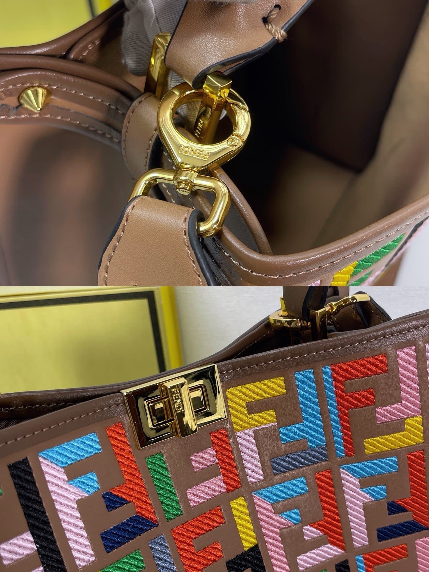 C2803 Fendi Perkaboo tote bags are basic models that can be used as beach bags. They feature heavy-duty embossing techniques, offering a vintage look while remaining durable. Made from high-quality leather material—different from previous models, it insta — image 8