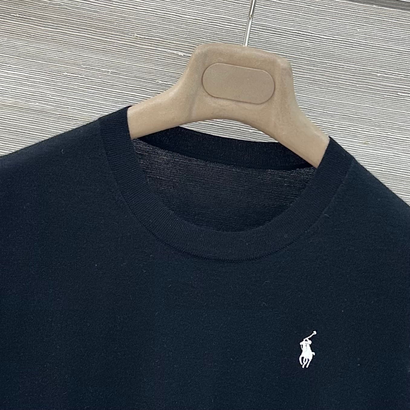 C18544 VP exclusive release 🍒 High-quality original items! RL long-term strategy, stylish and intelligent fashion choices! 18 custom knitting with 100% wool yarn – fine and comfortable texture. Classic round-necked rider embroidered short sleeves top. Ele — image 5