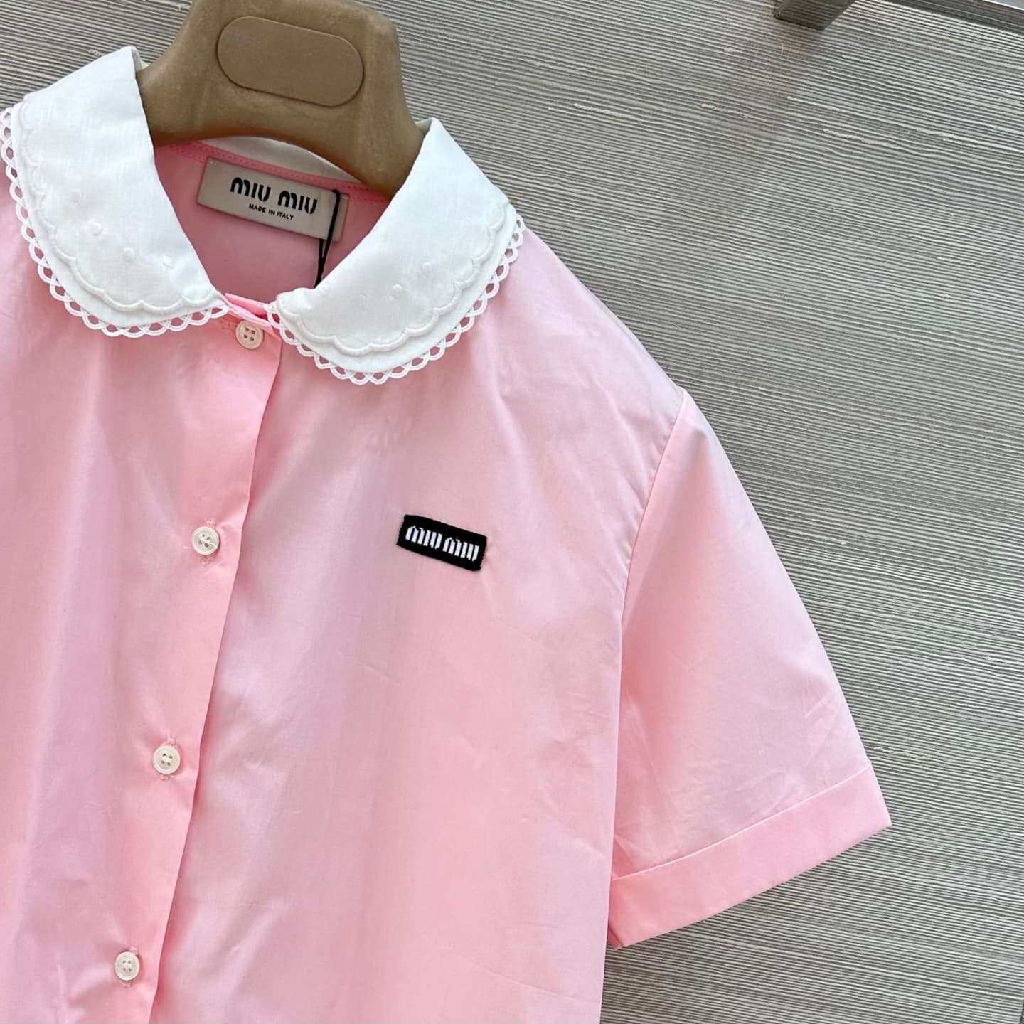 C18550 Exclusive release ❤️ High-quality original design 🌸 Perfect for young girls’ outfits! A shirt with a chic collar style, designed in the style of the “Intellectual Girl Academy”. Embroidered collar design! Short sleeves that combine sweetness and co — image 4