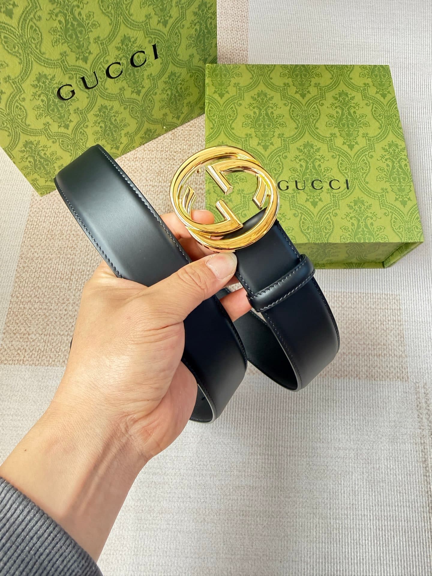 C32922 Gucci double-sided small cowhide leather, with Bijou buttons. Custom-made from original leather. Counter width: 4.0cm — image 4