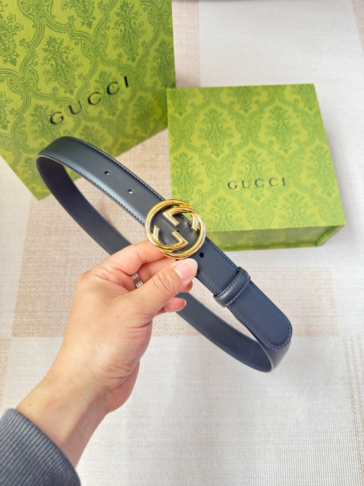 C32921 Gucci double-sided small leather, with Bijou buttons; handmade from original leather. Counter width: 3.0 — image 1