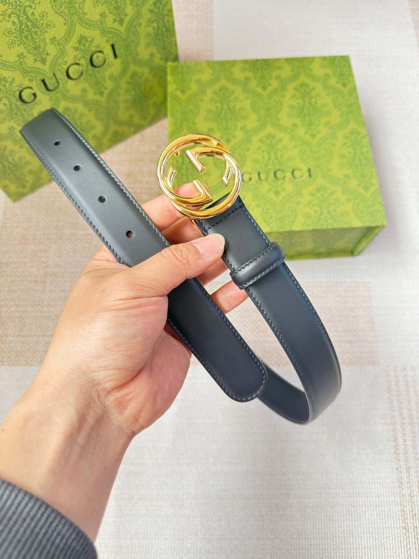 C32921 Gucci double-sided small leather, with Bijou buttons; handmade from original leather. Counter width: 3.0 — image 3