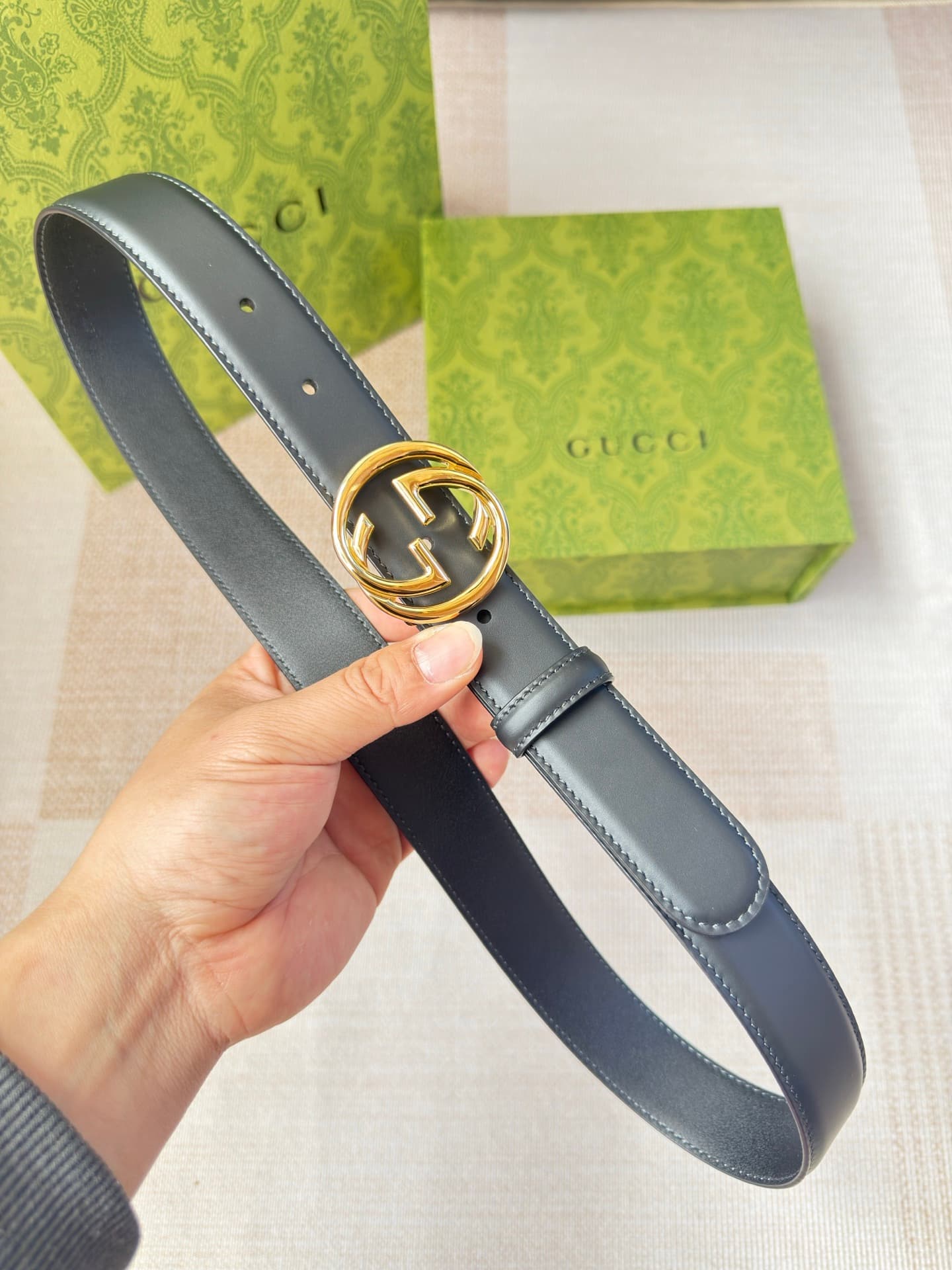 C32921 Gucci double-sided small leather, with Bijou buttons; handmade from original leather. Counter width: 3.0 — image 2