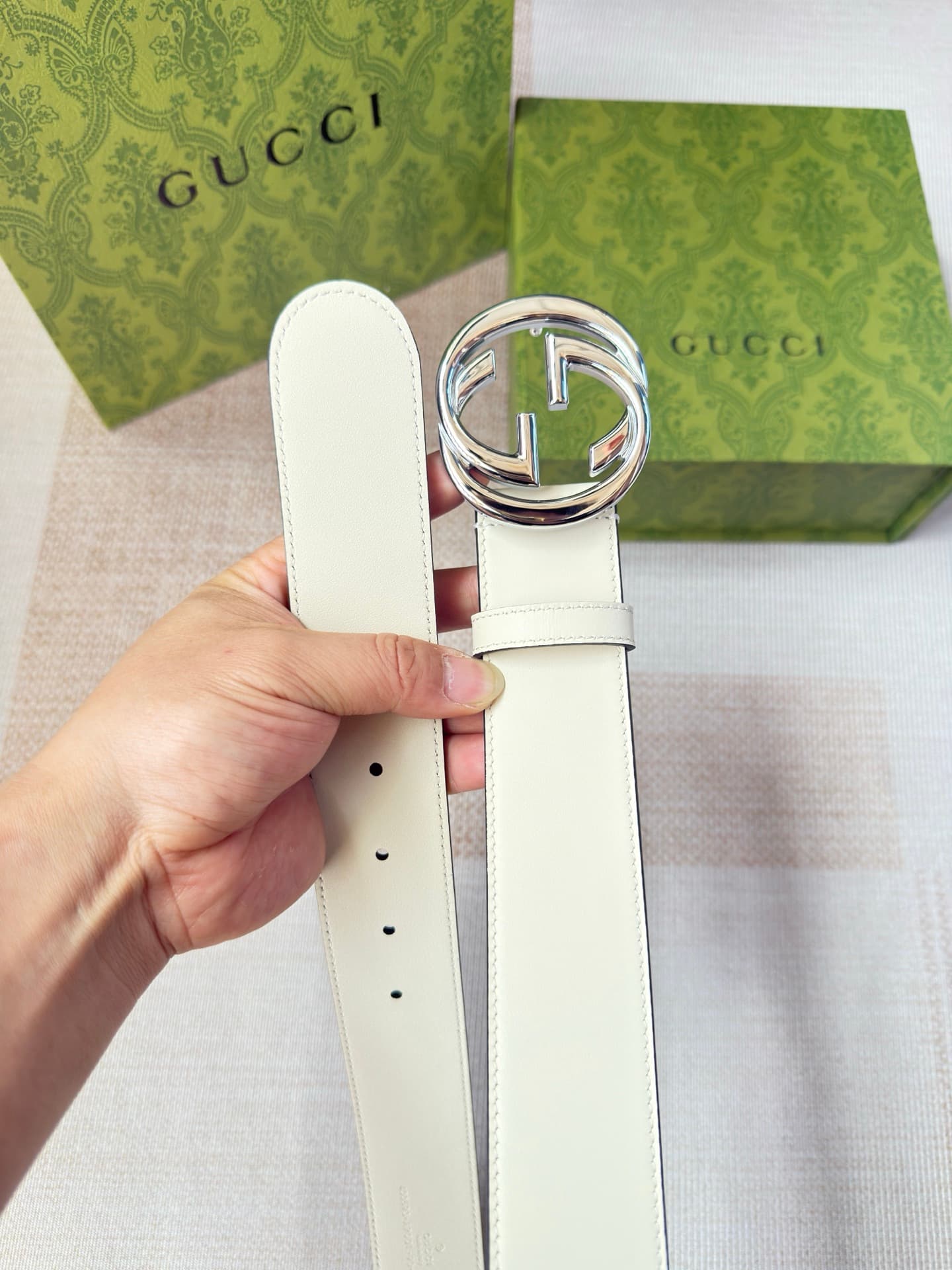 C32918 Gucci double-sided small cowhide leather, with Boutique buckles. Custom-made from original leather material. Counter width: 4.0cm — image 5