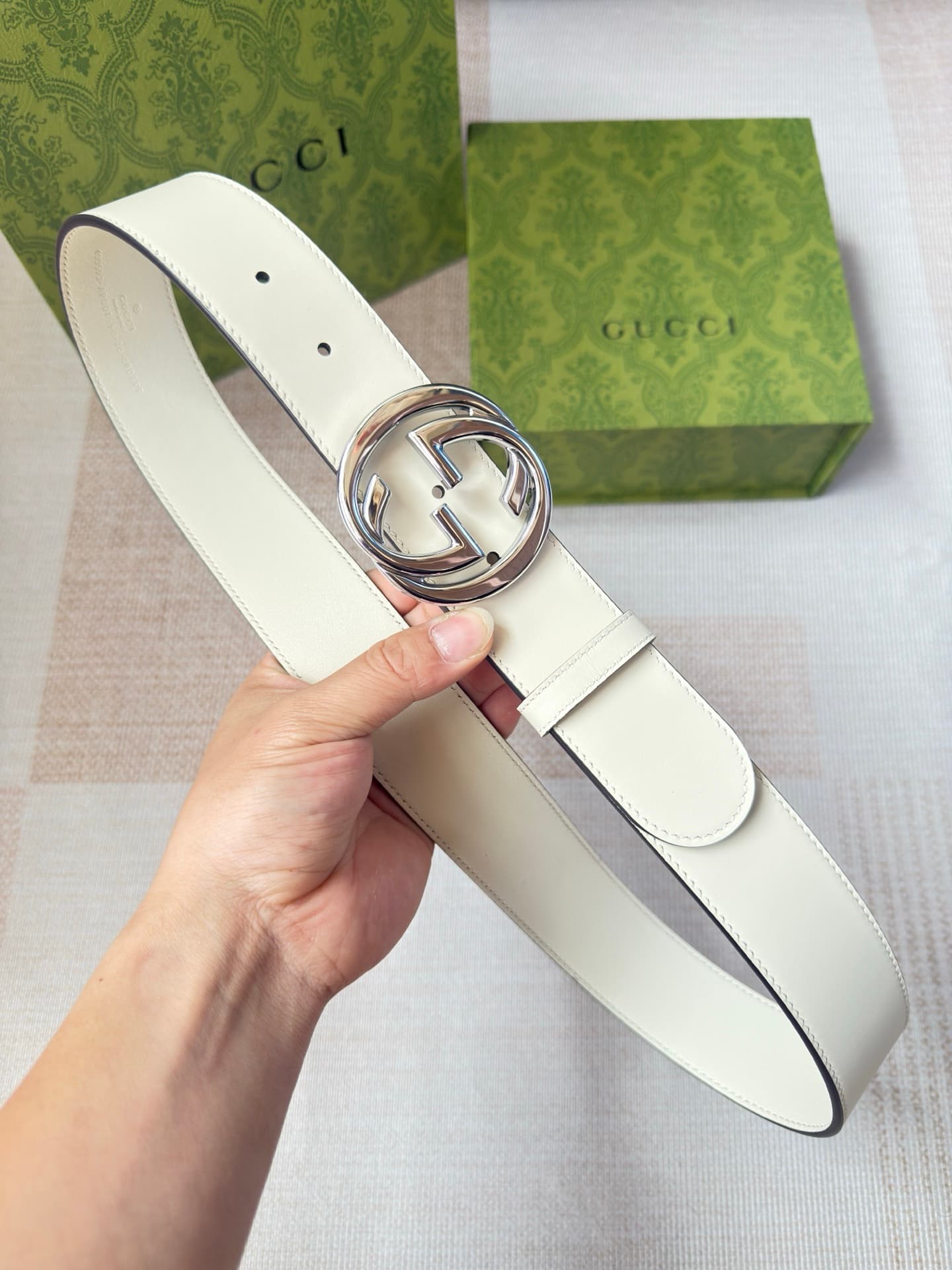 C32918 Gucci double-sided small cowhide leather, with Boutique buckles. Custom-made from original leather material. Counter width: 4.0cm — image 2