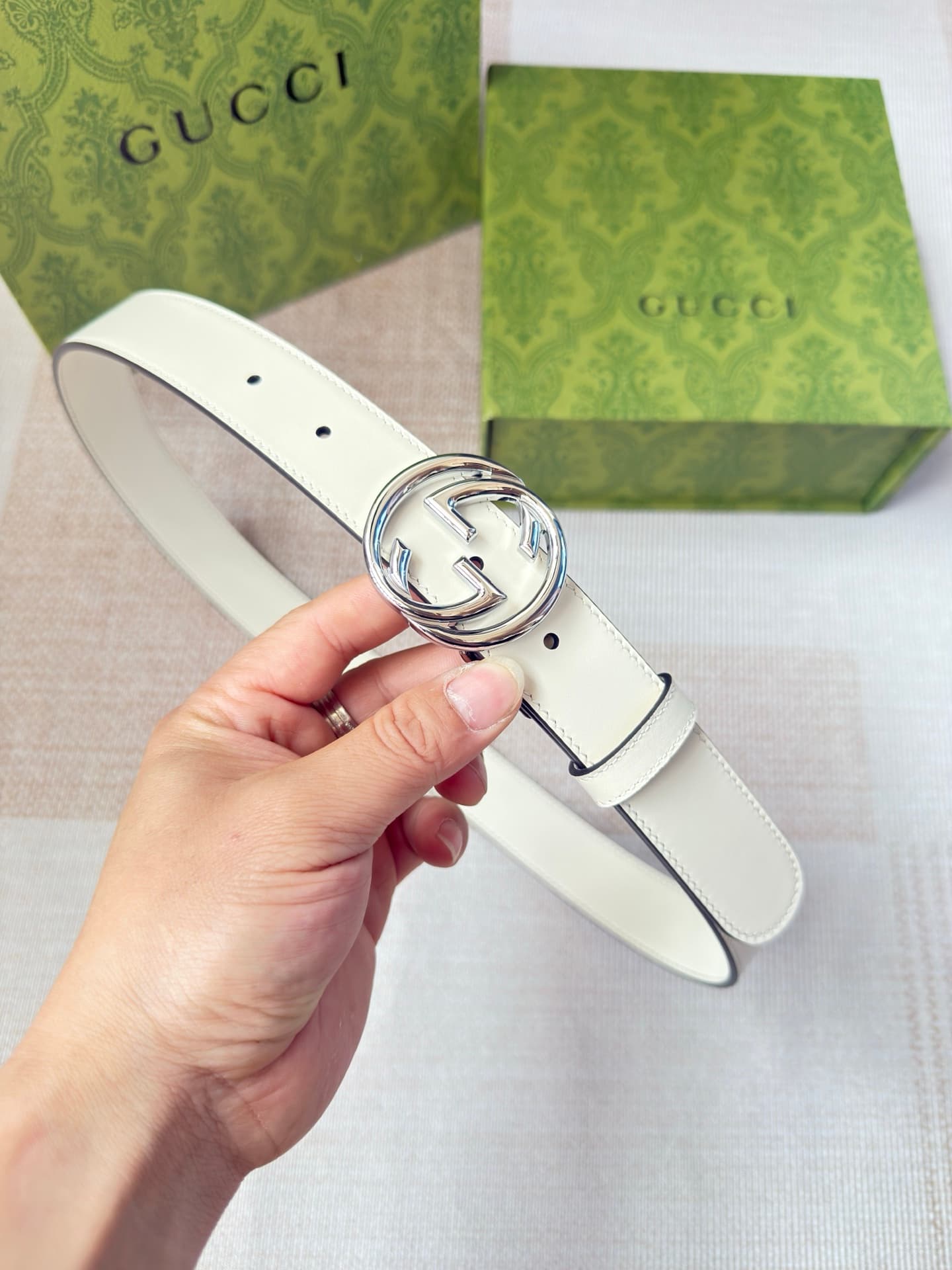 C32917 Gucci double-sided small leather, with Bling Bling buckles. Custom-made from genuine leather. Counter width: 3.0 — image 1