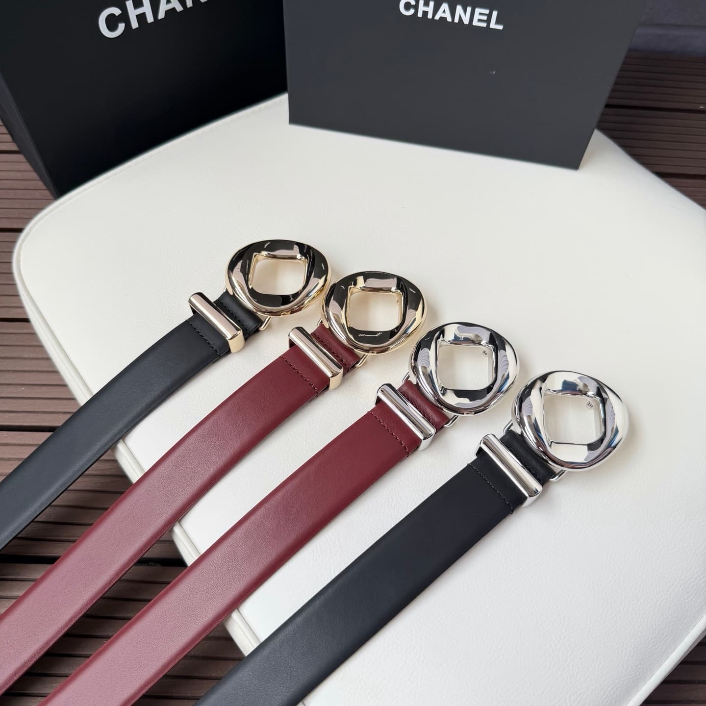 C32973 💥💥💥3.0cm Chanel belt, made of double-sided top-grade cowhide. Custom-made with copper hardware buckles — image 7