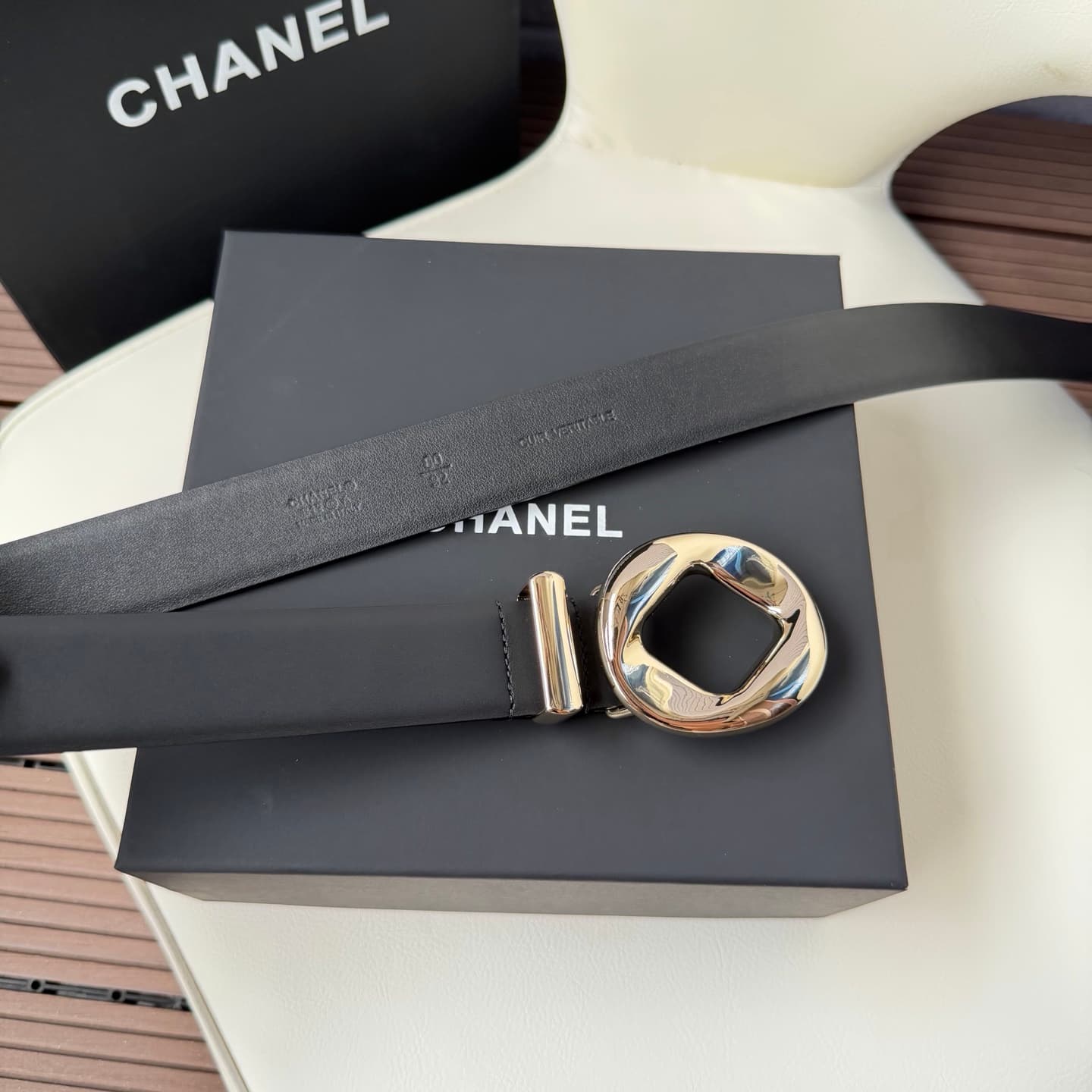 C32975 💥💥💥3.0cm Chanel belt, made of double-sided top-grade cowhide. Custom-made with copper hardware buckles — image 5
