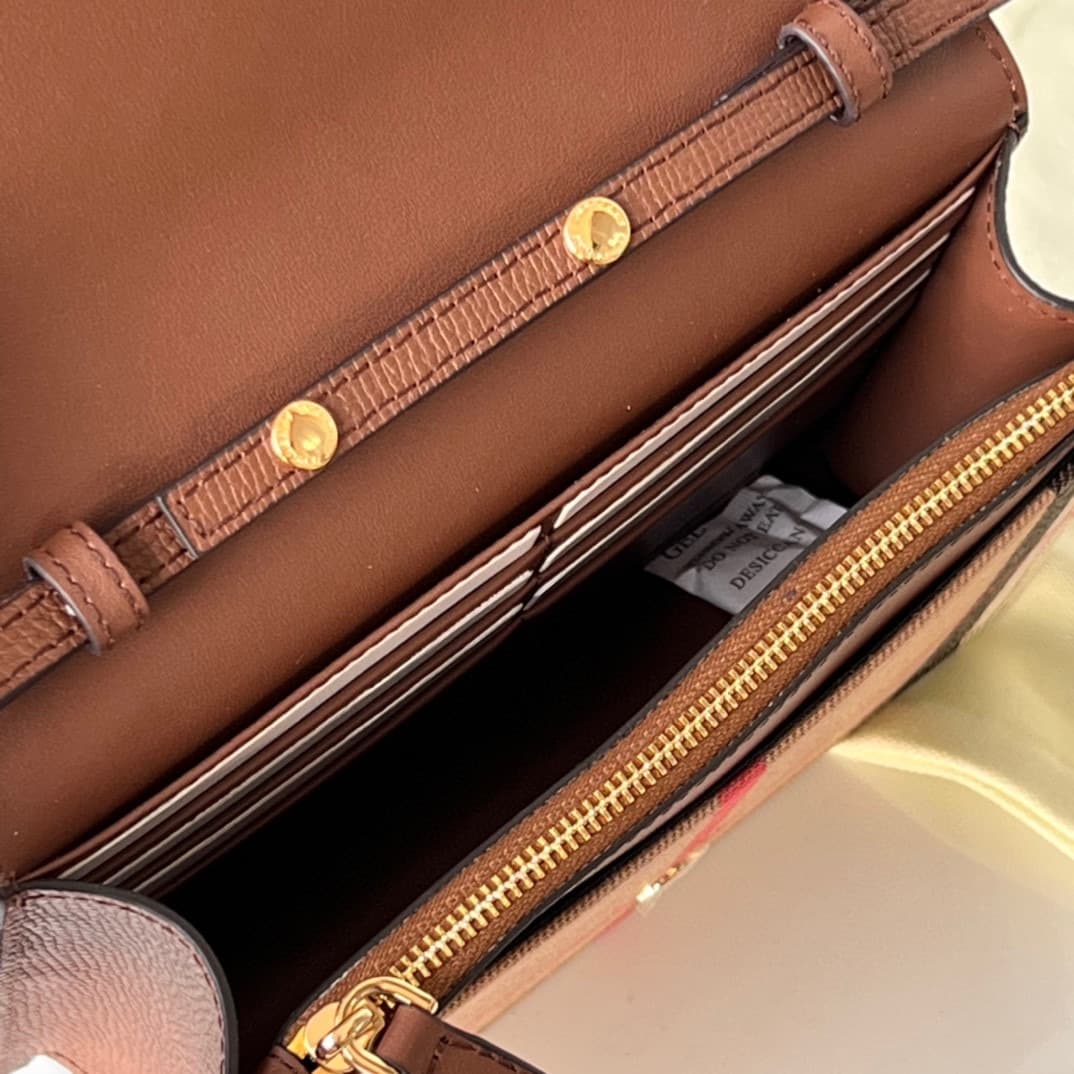 C57 240【Burberry•Burberry! Belt style!～～Dual-purpose shoulder bag and handbag 🎉👉 The fine [rose] soft imported calfskin fabric paired with check pattern material, golden hardware details, 👍 quality similar to that of a department store, exquisite craftsma — image 8