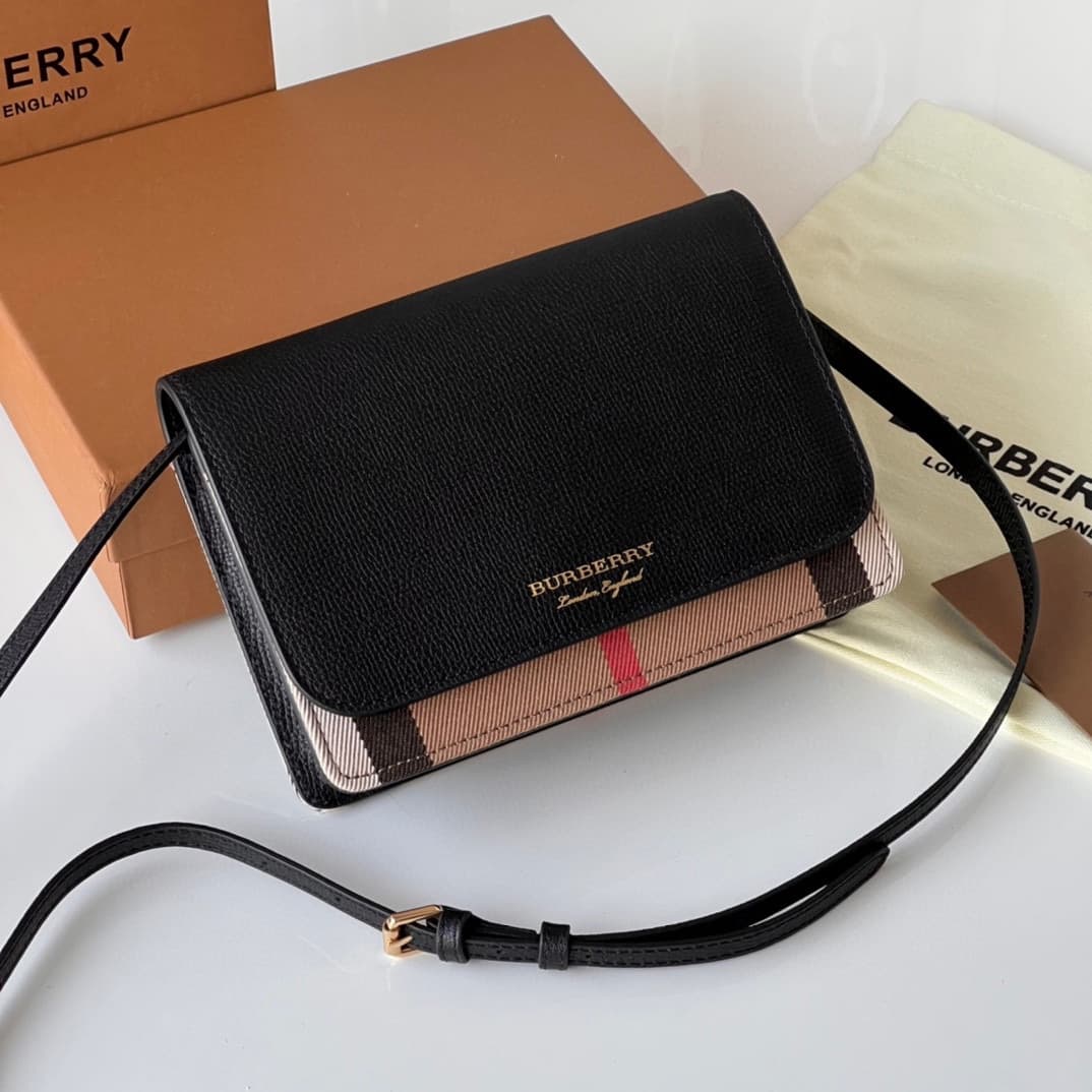 C58 240【Burberry•Burberry! Belt style!～～Dual-purpose bag for shoulder and hand use🎉👉 The fine [rose] soft imported calfskin material combined with checkered fabric, golden hardware accessories, 👍 quality equivalent to that of a storefront product, precise — image 1
