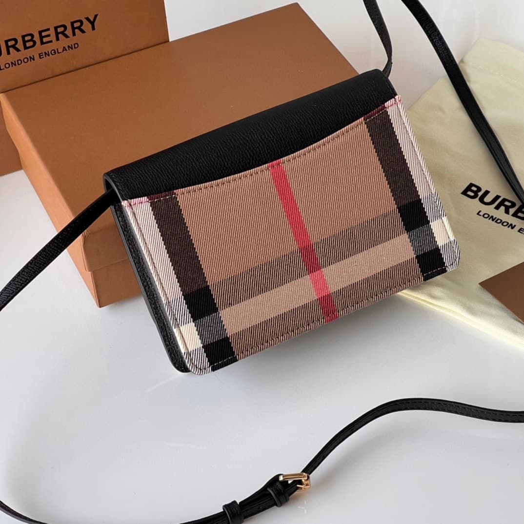 C58 240【Burberry•Burberry! Belt style!～～Dual-purpose bag for shoulder and hand use🎉👉 The fine [rose] soft imported calfskin material combined with checkered fabric, golden hardware accessories, 👍 quality equivalent to that of a storefront product, precise — image 3