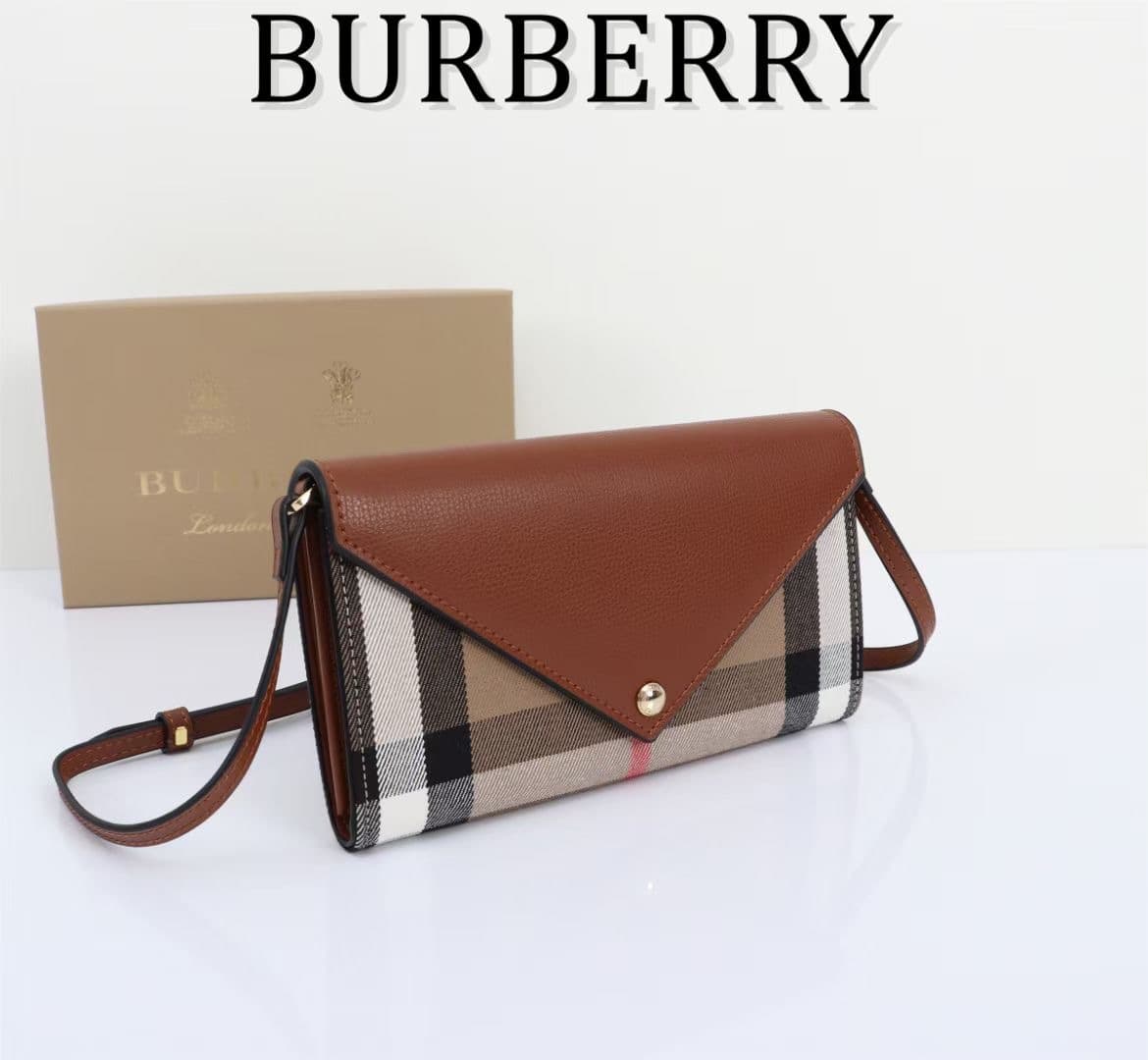 C63 🔥🔥🔥 Produced by Burberry Original Items 🇮🇹～～Dual-purpose shoulder and handbag🎉👉 The imported small cowhide material is soft and delicate[玫瑰]; paired with check pattern fabric, with golden hardware accessories. 👍 Quality equivalent to that of specialty — image 2