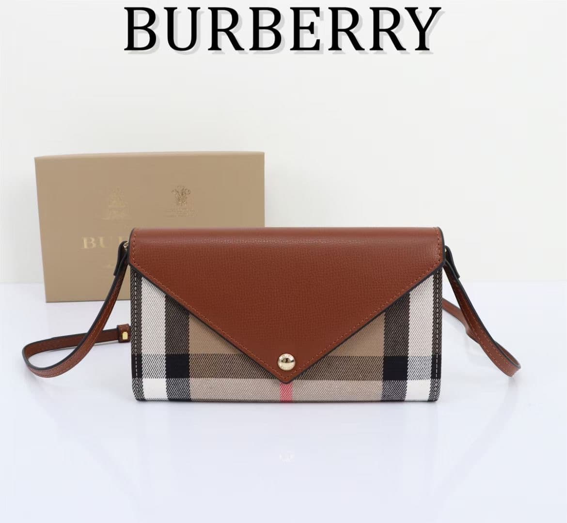 C63 🔥🔥🔥 Produced by Burberry Original Items 🇮🇹～～Dual-purpose shoulder and handbag🎉👉 The imported small cowhide material is soft and delicate[玫瑰]; paired with check pattern fabric, with golden hardware accessories. 👍 Quality equivalent to that of specialty — image 1