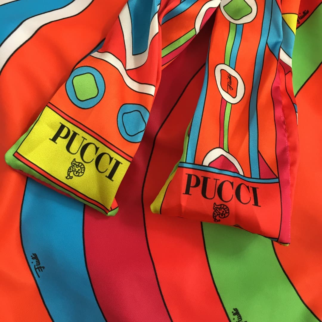 C24936 Style number 20250722 Pucc*. New model: irregular color combination and abstract print one-piece swimsuit (with chest pad), comes with a scarf. Orange color, S-XL size. — image 4