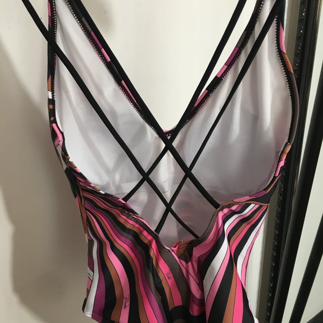 C24938 Item number 20250786 PUCC*. New model with mixed colors and stripes; sexy one-piece swimsuit, pink color, S-XL size. — image 6