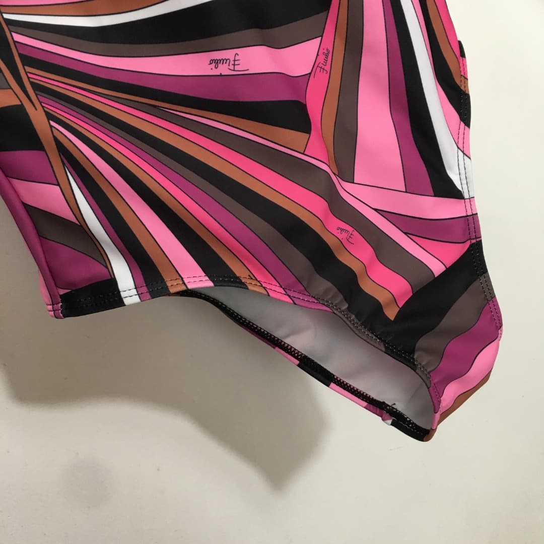 C24938 Item number 20250786 PUCC*. New model with mixed colors and stripes; sexy one-piece swimsuit, pink color, S-XL size. — image 4