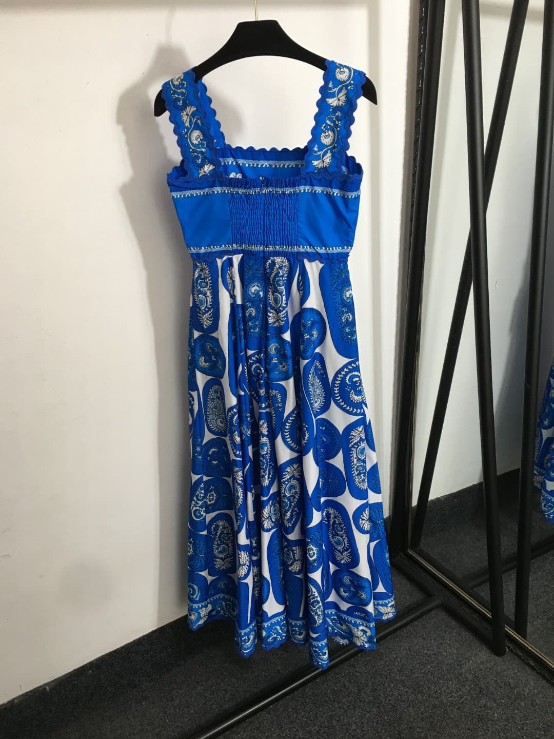 C18348 Style number 20252798 Zimmermann new vintage/retro pattern dress with straps. Long dress, blue and yellow colors, S-XL sizes. [Size M: elastic across the chest; waist size 66; length 125] 76 — image 6
