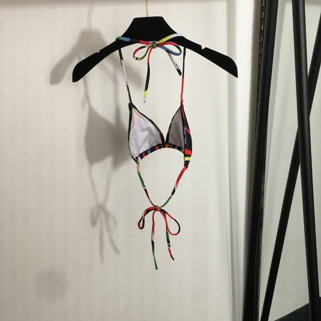 C24945 Product code: 20253617 Pucc*. New bikini set with rainbow print straps and triangle underwear. Colorful, sizes S-XL. — image 3