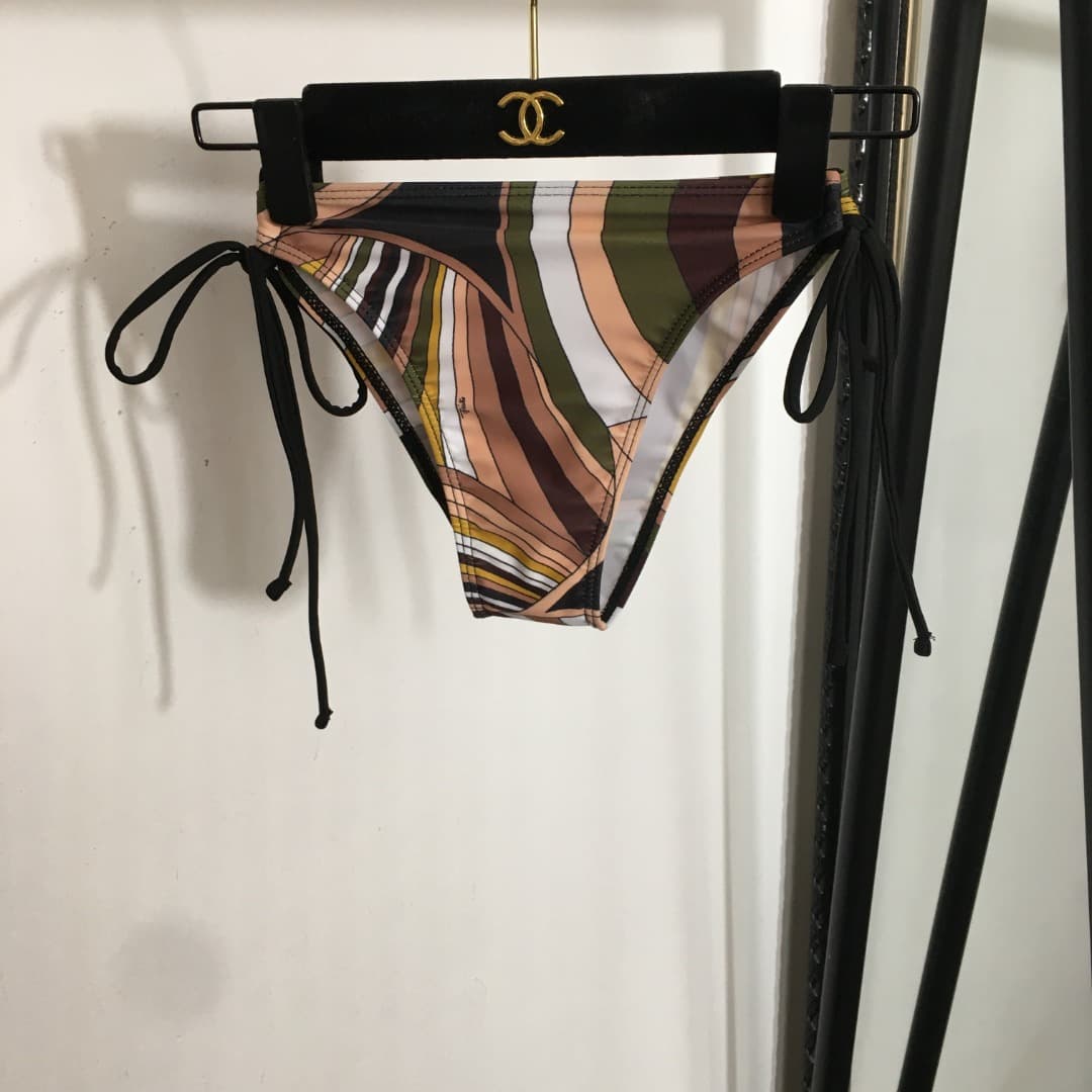 C24934 Style number 20253677 Pucc*. New bikini set with separate pieces: scarf belt underwear + triangle briefs. Brown color, S-XL size. — image 6