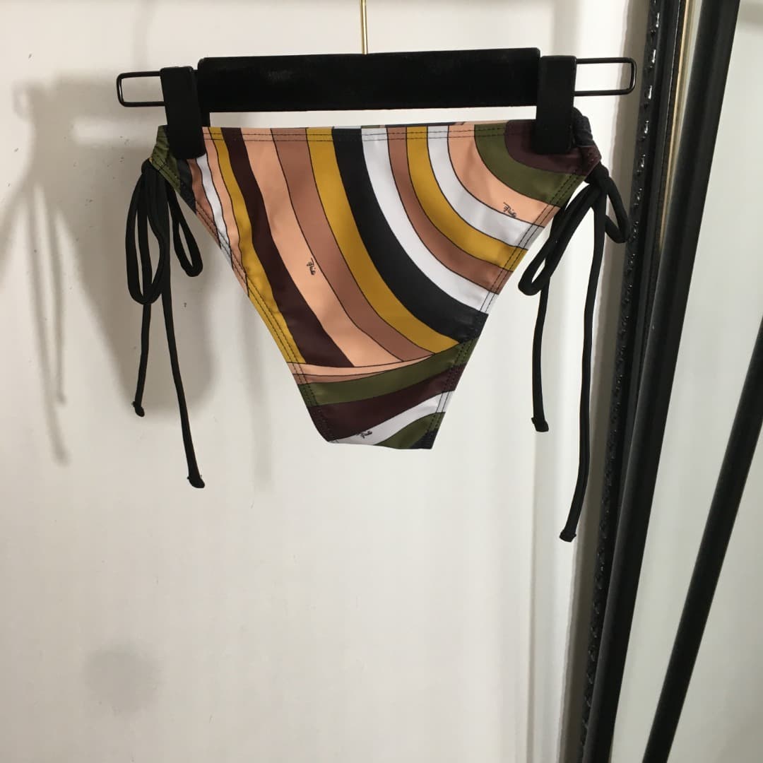 C24934 Style number 20253677 Pucc*. New bikini set with separate pieces: scarf belt underwear + triangle briefs. Brown color, S-XL size. — image 8