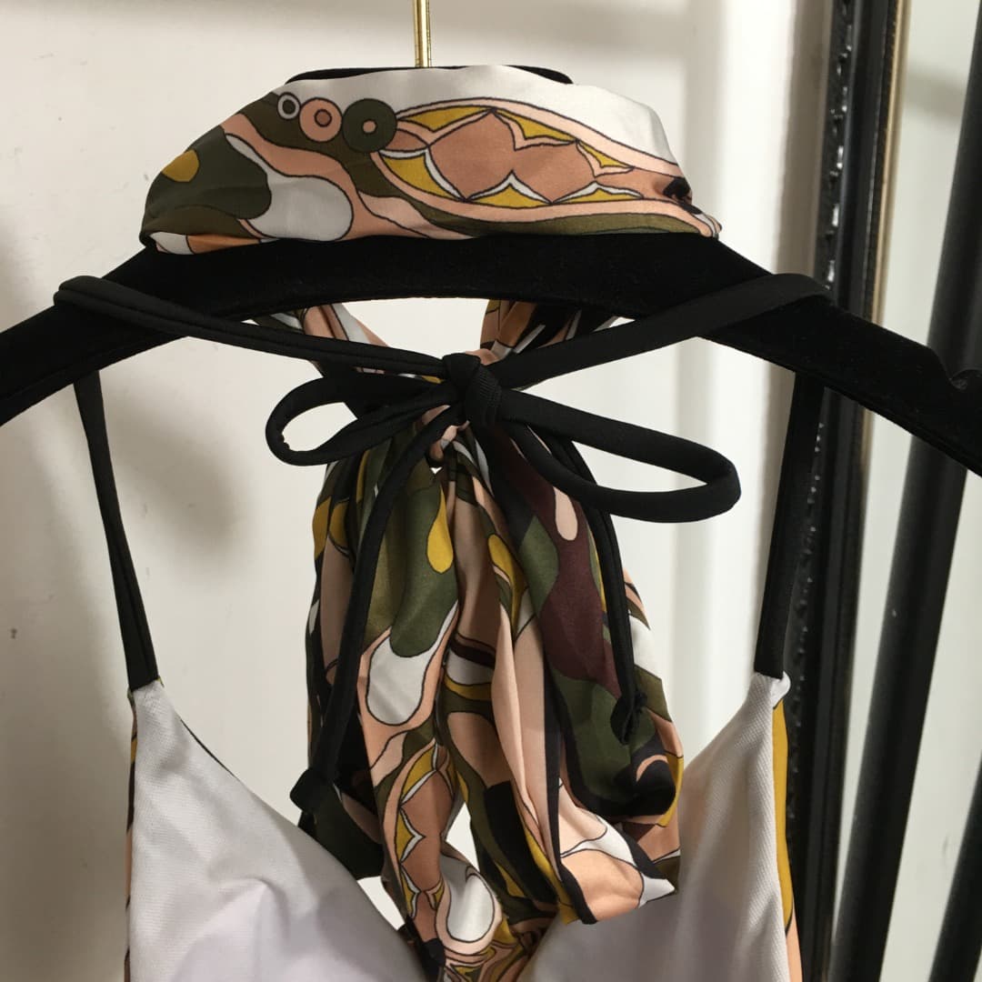 C24934 Style number 20253677 Pucc*. New bikini set with separate pieces: scarf belt underwear + triangle briefs. Brown color, S-XL size. — image 4