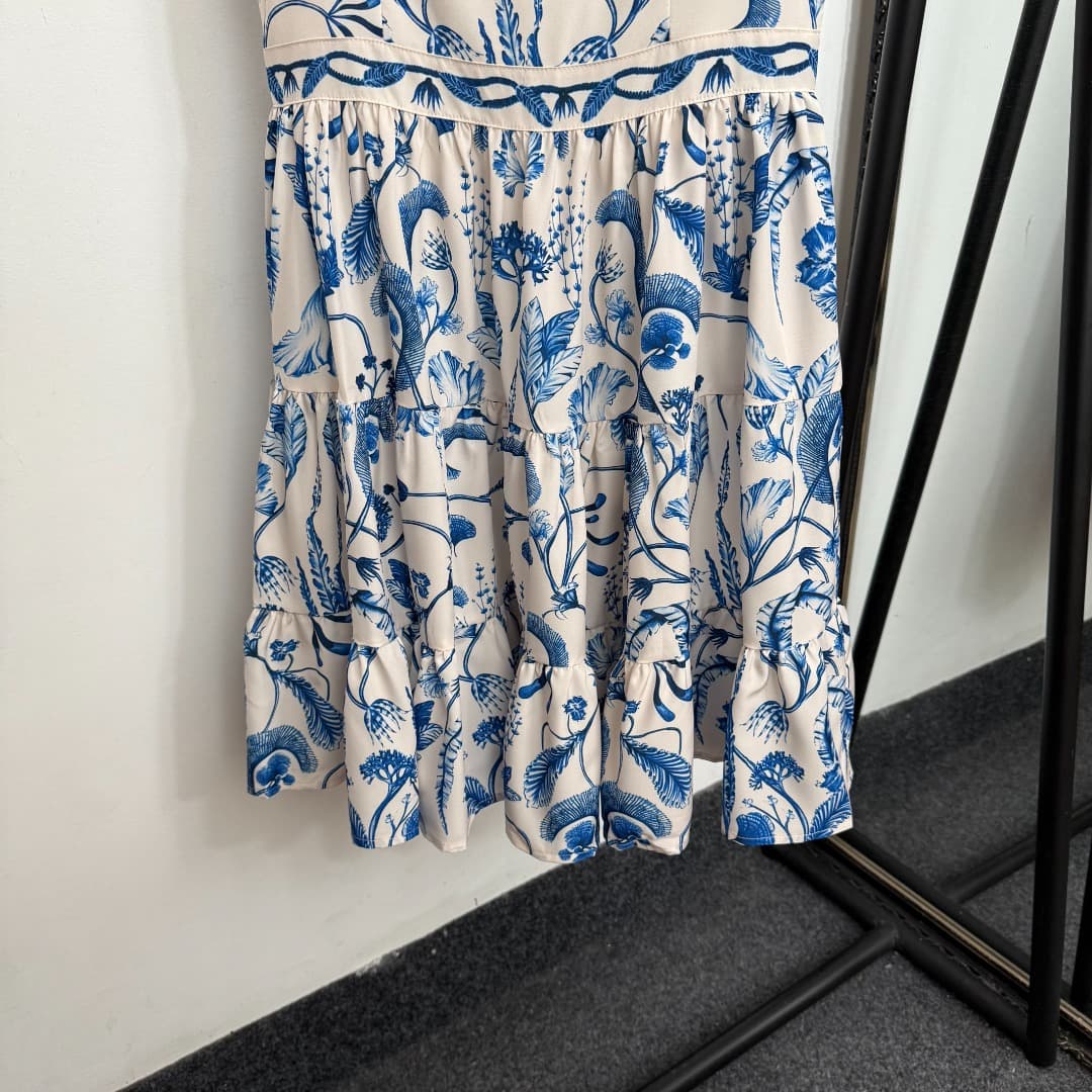 C18230 Style No. 20253779 Zimmermann new model, stylish vintage/retro flower print, belt-style skirt dress, short skirt, white, S-XL. [Size M: bust 86, waist 74, total length 91] — image 3