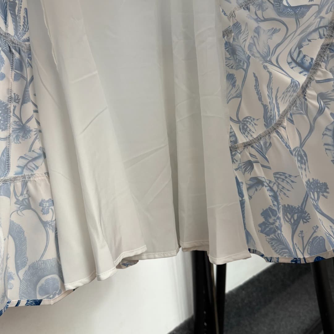 C18230 Style No. 20253779 Zimmermann new model, stylish vintage/retro flower print, belt-style skirt dress, short skirt, white, S-XL. [Size M: bust 86, waist 74, total length 91] — image 7