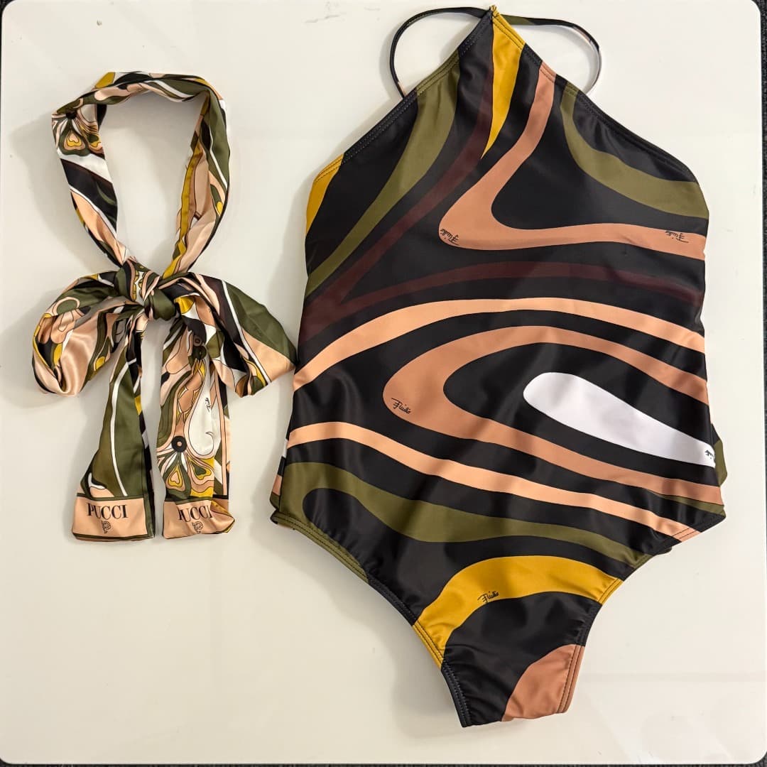 C24948 Item number: 20253912 Pucc*. New sexy one-piece swimsuit with a scarf, black color, sizes S-XL. — image 8