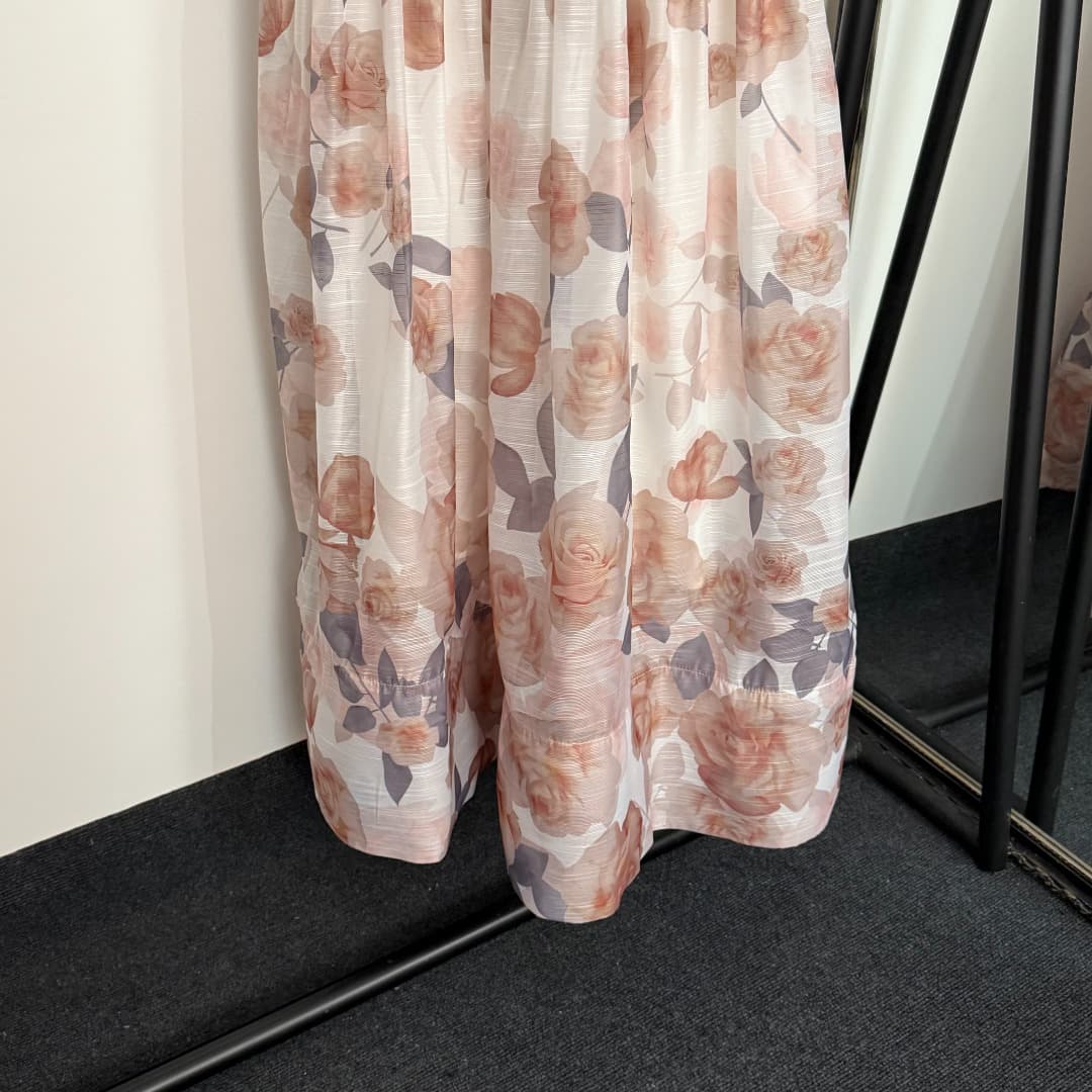 C18216 Item number 20254224 Zimmermann new model, pink rose flower print, bowed belt dress. Long dress with a belt, available in white and black sizes S-XL. [Size M: bust 82, waist 70, length 113] — image 3