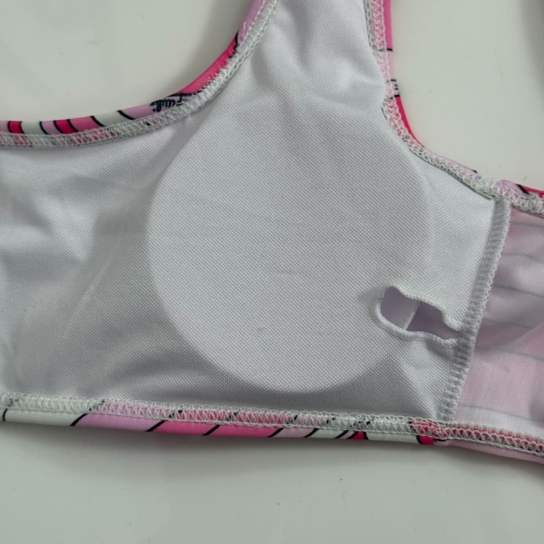 C24931 Item number: 20254907. Pucc*. New split-piece swimsuit set, multi-color print, chest pad, straps, vest + triangle underwear, pink, S-XL. [Weight: 0.130kg] — image 4