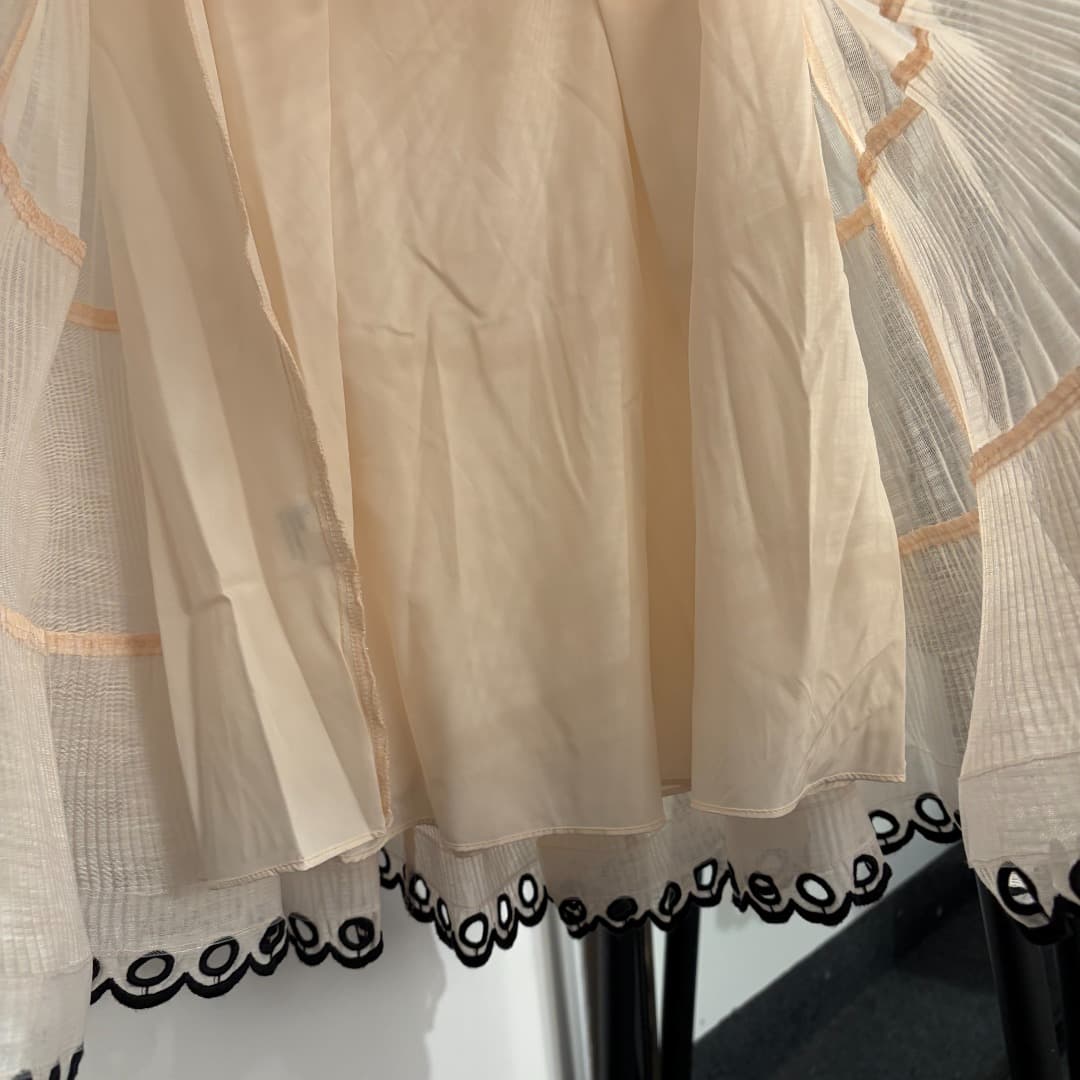 C18374 Style code: 20263273 Zimmermann* New model – bowed belt, lotus collar dress with straps. Short skirt, apricot color, black, S-XL sizes. [L size: bust circumference 98, waist circumference 82, length 93; weight: 0, 525kg] — image 7
