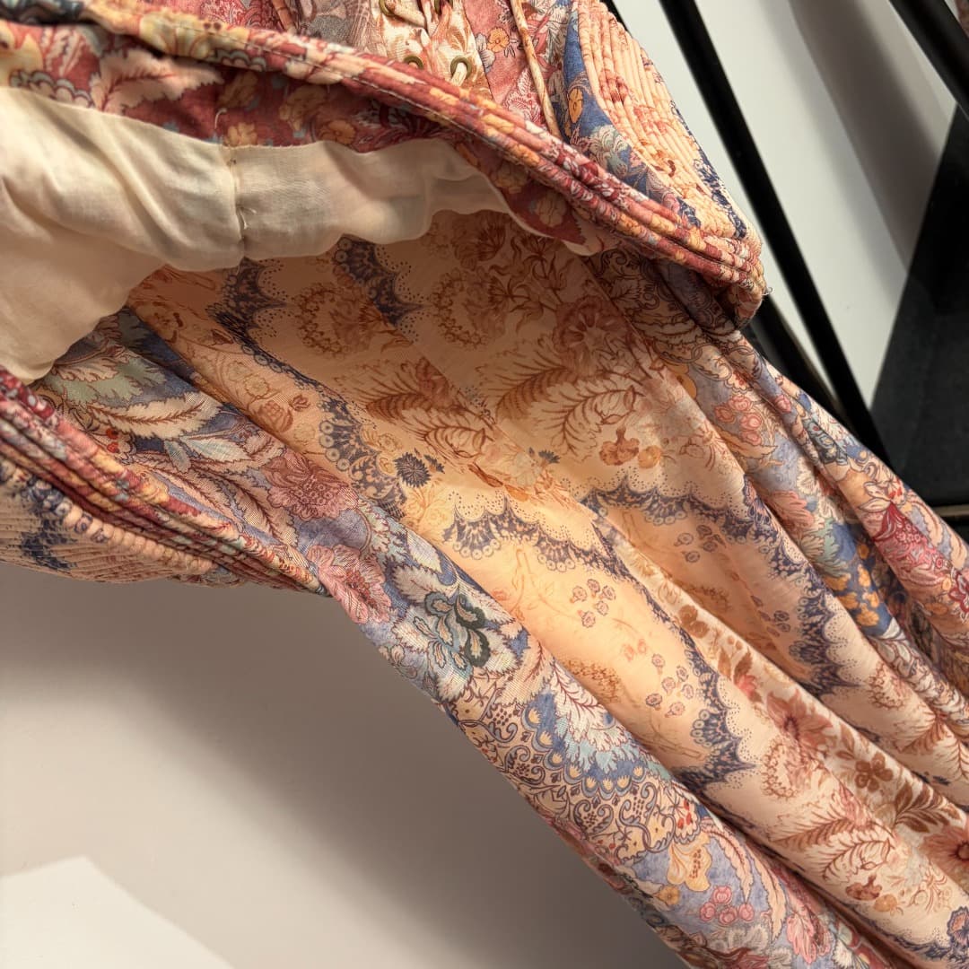 C18243 Style No. 20263427 Zimmermann* Vintage/retro new model: courtly French vintage print fake two-piece layered strapless dress, pink, S-XL. [Size M: bust 88, waist 82, length 147; weight: 0, 805kg] — image 3