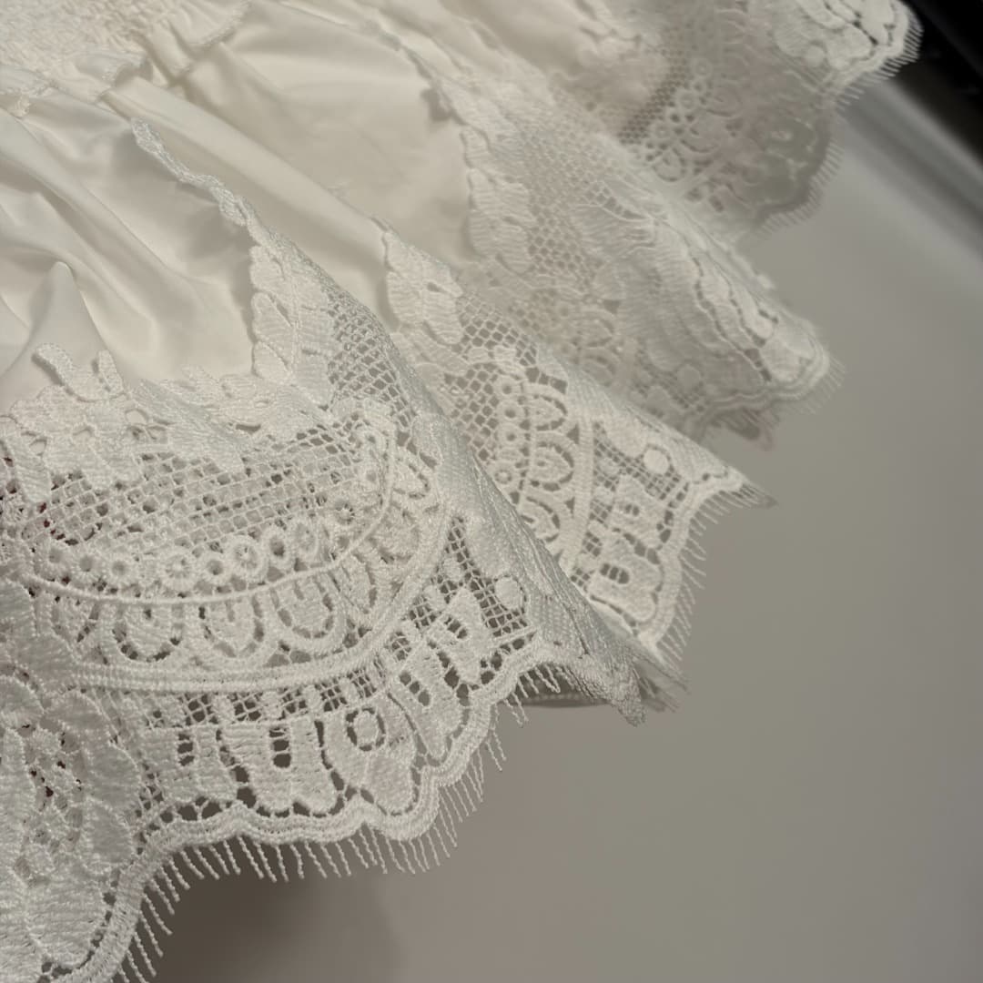 C18221 Item number: 20263979 Zimmermann* New design, lace and ruffled sweet doll-style straps, A-shaped top. Colors: white, black. S-XL sizes available. [S size: Chest circumference 66; Length 43; Weight: 0, 490kg] — image 5