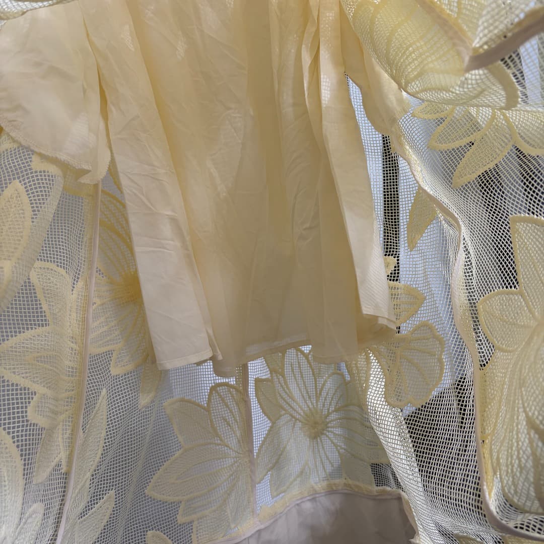 C18309 Style code: 20264120 Zimmermann* New model – 3D embroidered flowers, checked lace halter dress with openings. Long dress, in yellow, light blue, dark blue, white, khaki colors. S-XL sizes available. [L size: elasticated bust circumference 86, elast — image 8