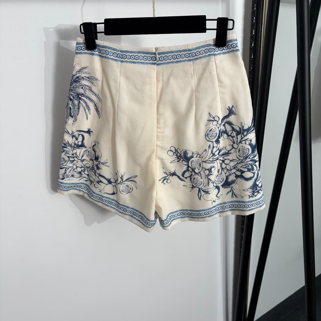 C18280 Item number: 20264257 Zimmermann* New linen set, pomegranate-patterned lantern long-sleeved shirt + high-waisted shorts, beige color, S-XL sizes. [For size M: bust circumference 126, sleeve length 74, overall length 67; waist circumference 68 with  — image 7