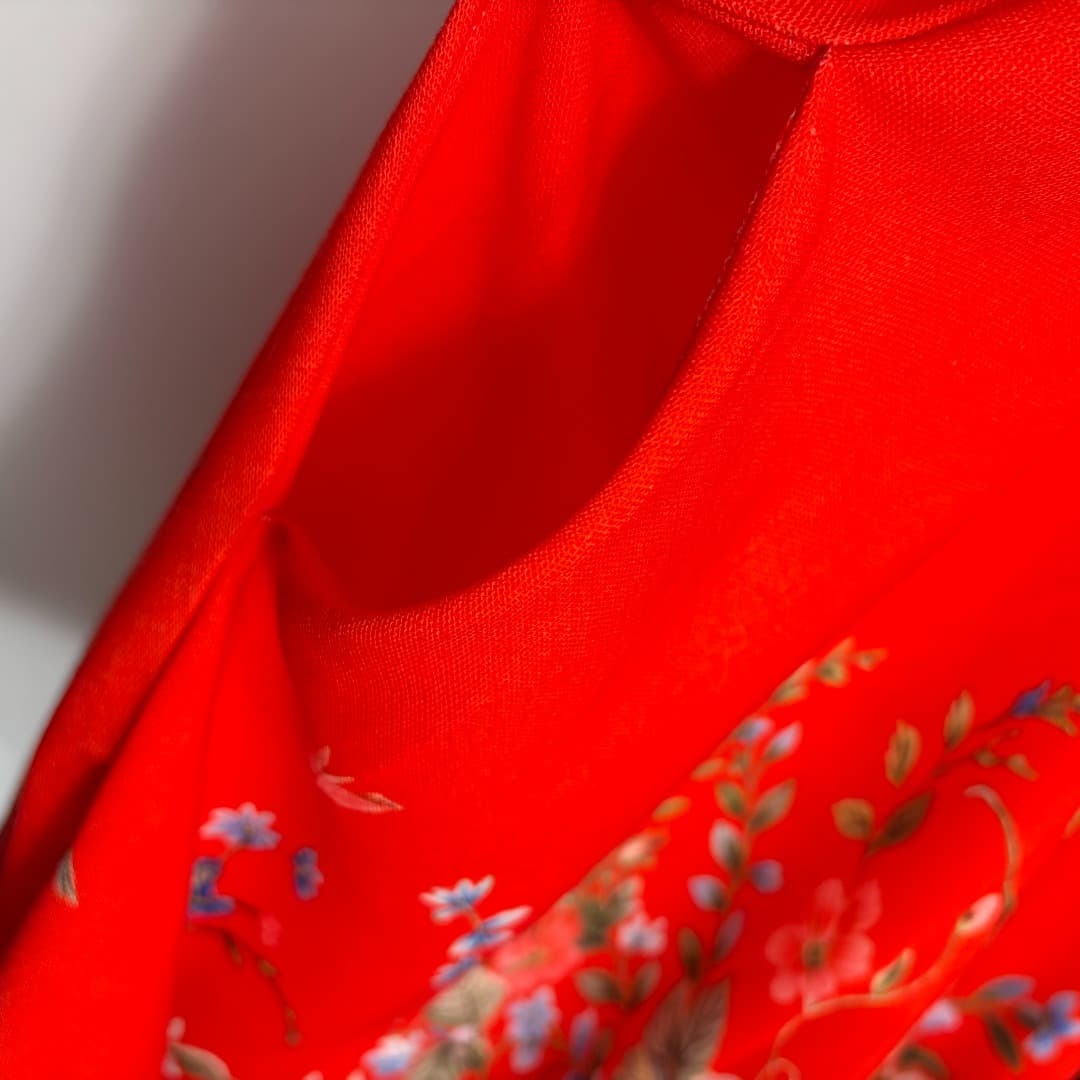 C18352 Item number: 20264403 Zimmermann* New model, colored flower print, elegant V-neck with straps dress. Short skirt, red color, S-XL sizes. [Size M: Waist 82 with elastic, waistline 72 with elastic, length 85; Weight: 0, 490kg] — image 4