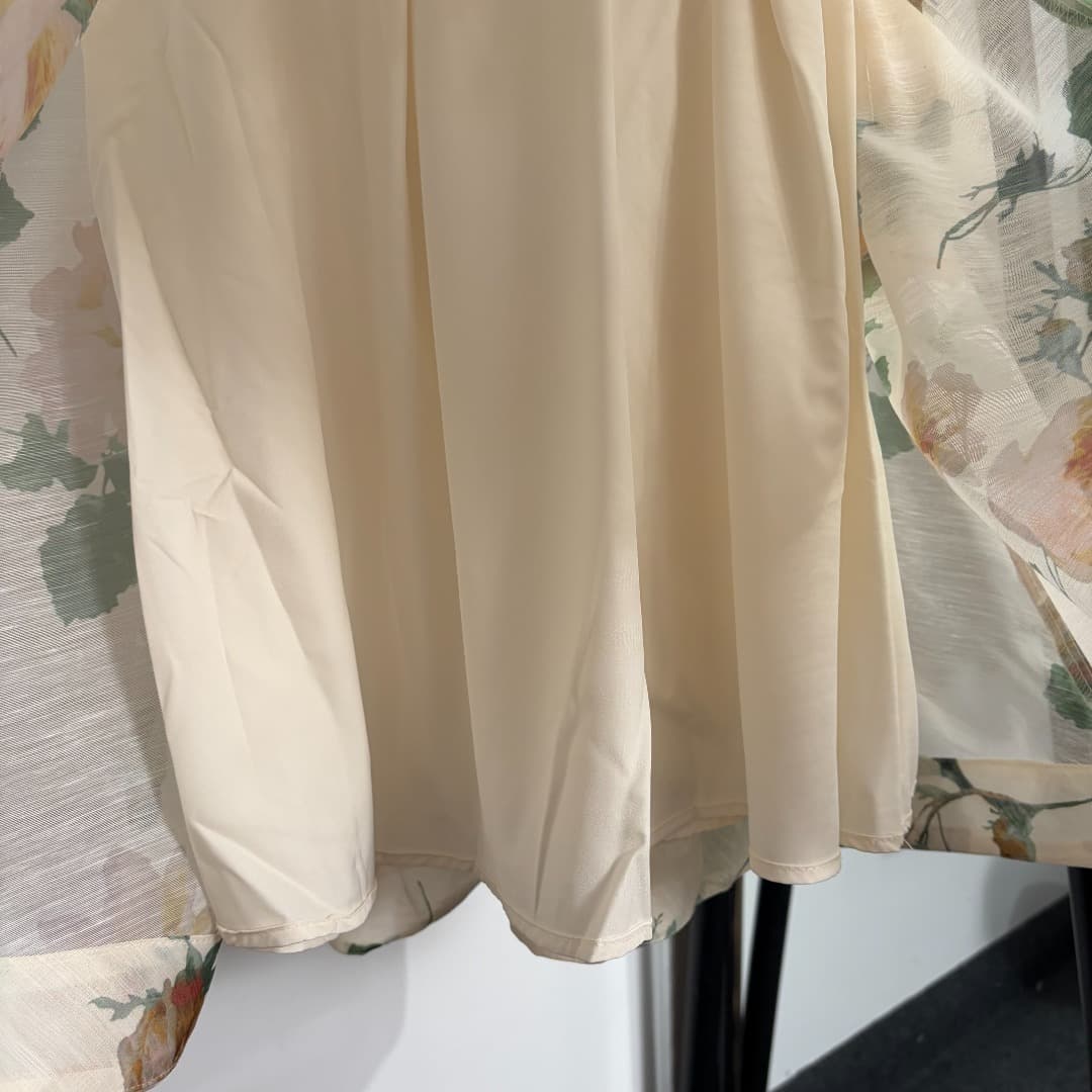 C18335 Style code: 20264579 Zimmermann* New model, elegant design with floral prints and straps. Cut for a waist-cinching halter dress. Short skirt, apricot color, black, S-XL sizes. [Size M: Elasticity of bust: 82; Elasticity of waist: 80; Length: 74; We — image 8