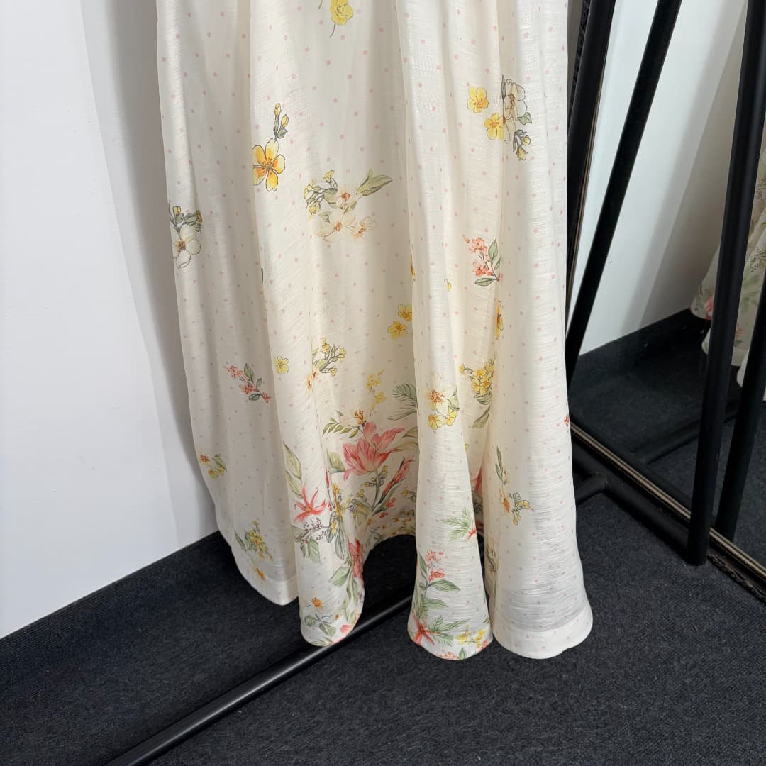 C18344 Style number 20264529 Zimmermann* New design with polka dot floral patterns. Midi strapless dress with lace trim, beige color, S-XL sizes. [Size M: Elasticity of bust: 86; Elasticity of waist: 72; Length: 118; Weight: 0, 460kg] — image 3